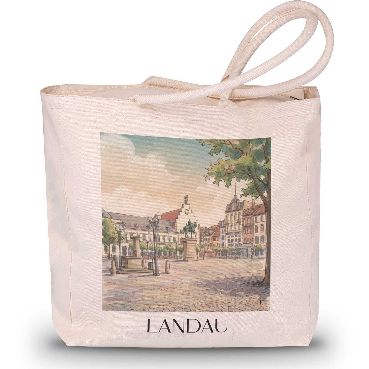 landau-pfalz-deutschland-einkaufstasche-aquarell