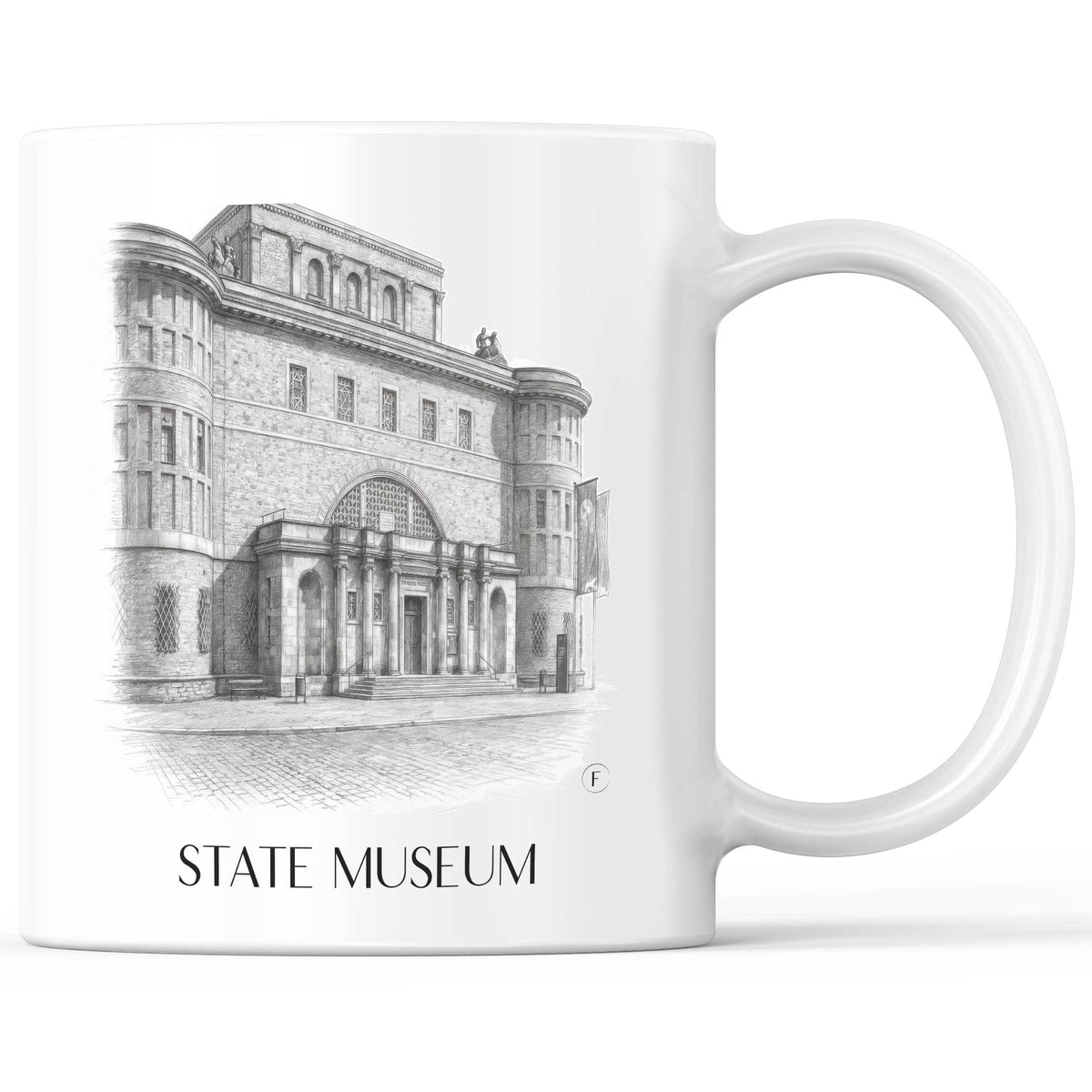 Landesmuseum Kaffeebecher - Halle - Deutschland Becher - Kaffeetasse im Zeichnung Stil - favplace