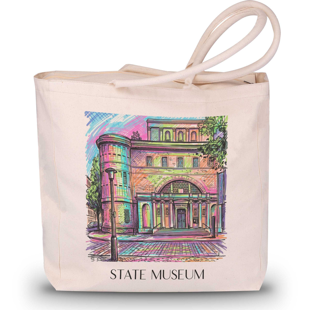 Landesmuseum Shopping Tasche - Halle - Deutschland Tote Bag - Einkaufstasche im Tag Graffiti Stil - favplace