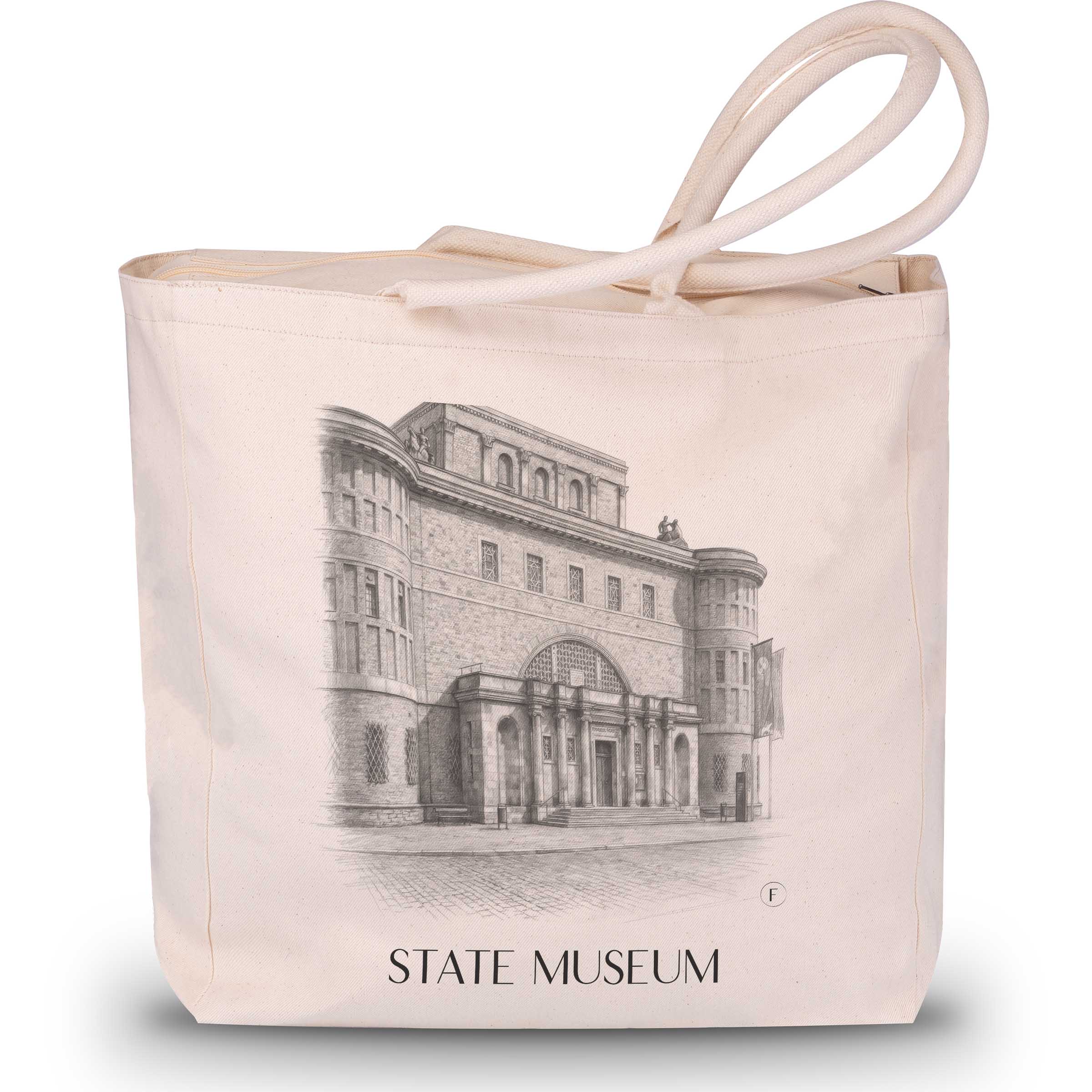 Landesmuseum Shopping Tasche - Halle - Deutschland Tote Bag - Einkaufstasche im Zeichnung Stil