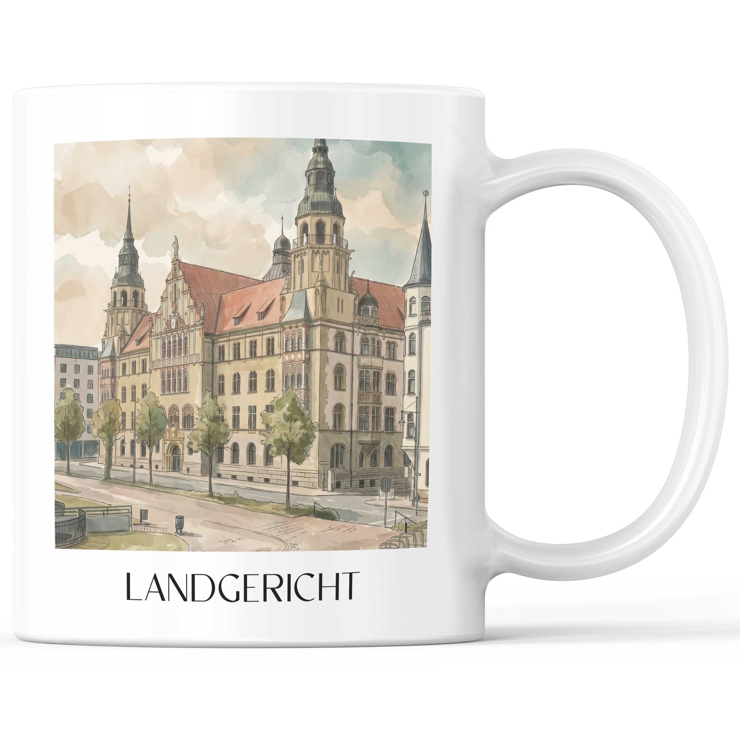 landgericht-halle-deutschland-kaffeebecher-aquarell