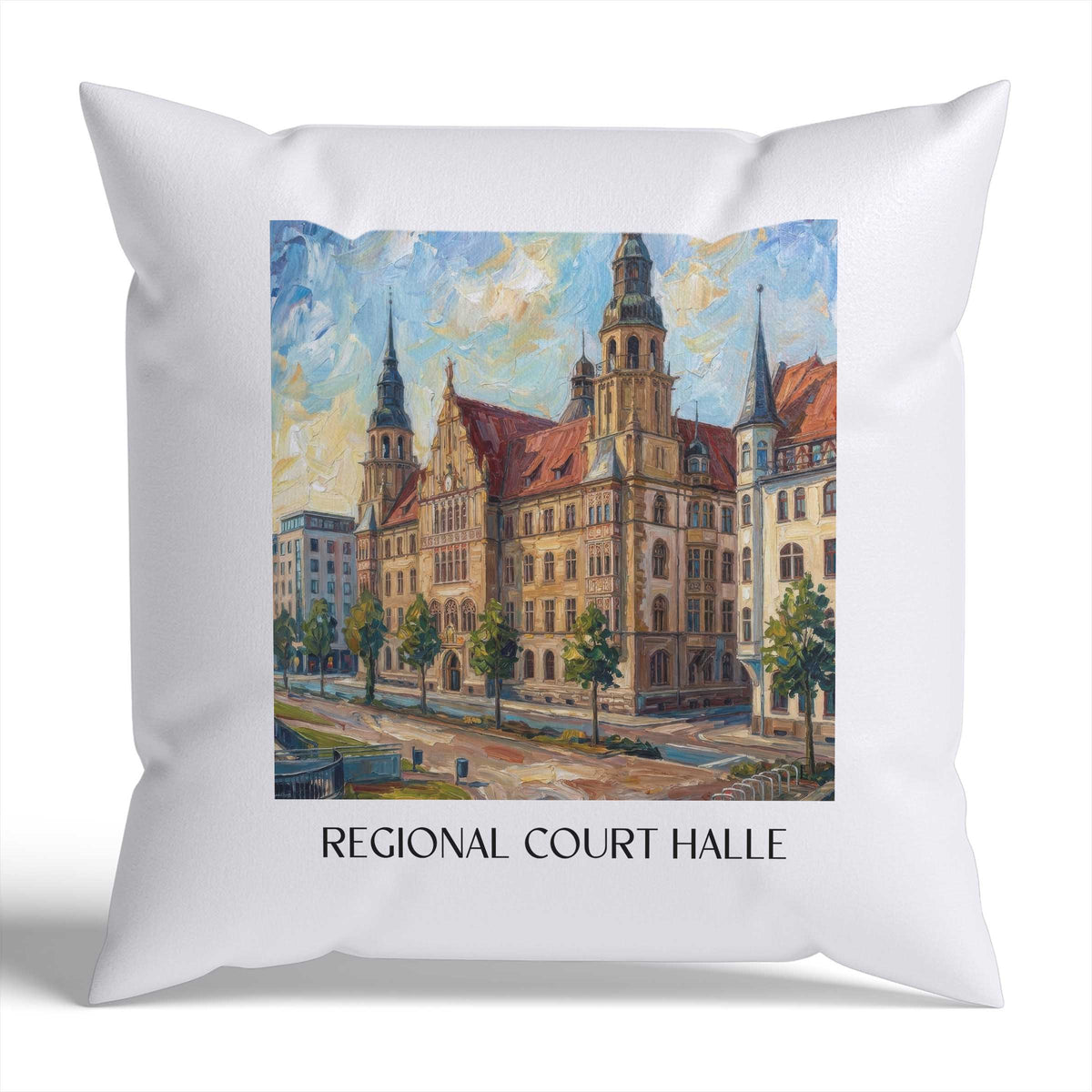 Landgericht Kissenhülle - Zierkissen Bezug - Halle - Deutschland Kissen bzw. Kissenbezug im Ölgemälde Stil - favplace