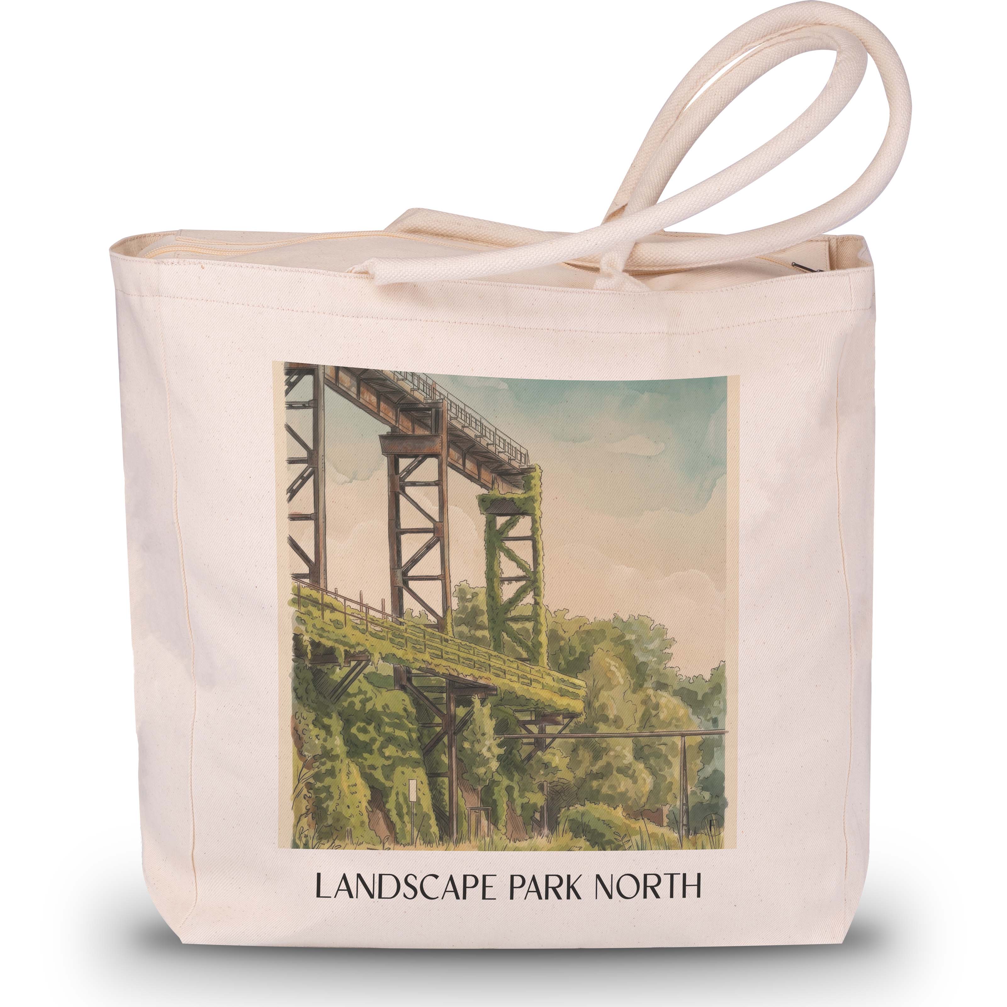 Landschaftspark Nord Shopping Tasche - Duisburg - Deutschland Tote Bag - Einkaufstasche im Aquarell Stil - favplace
