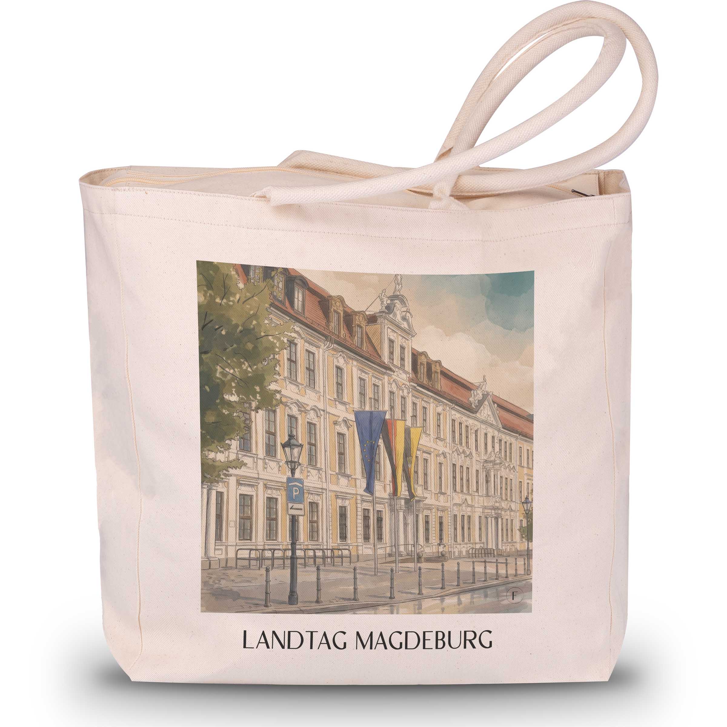 landtag-magdeburg-deutschland-einkaufstasche-aquarell