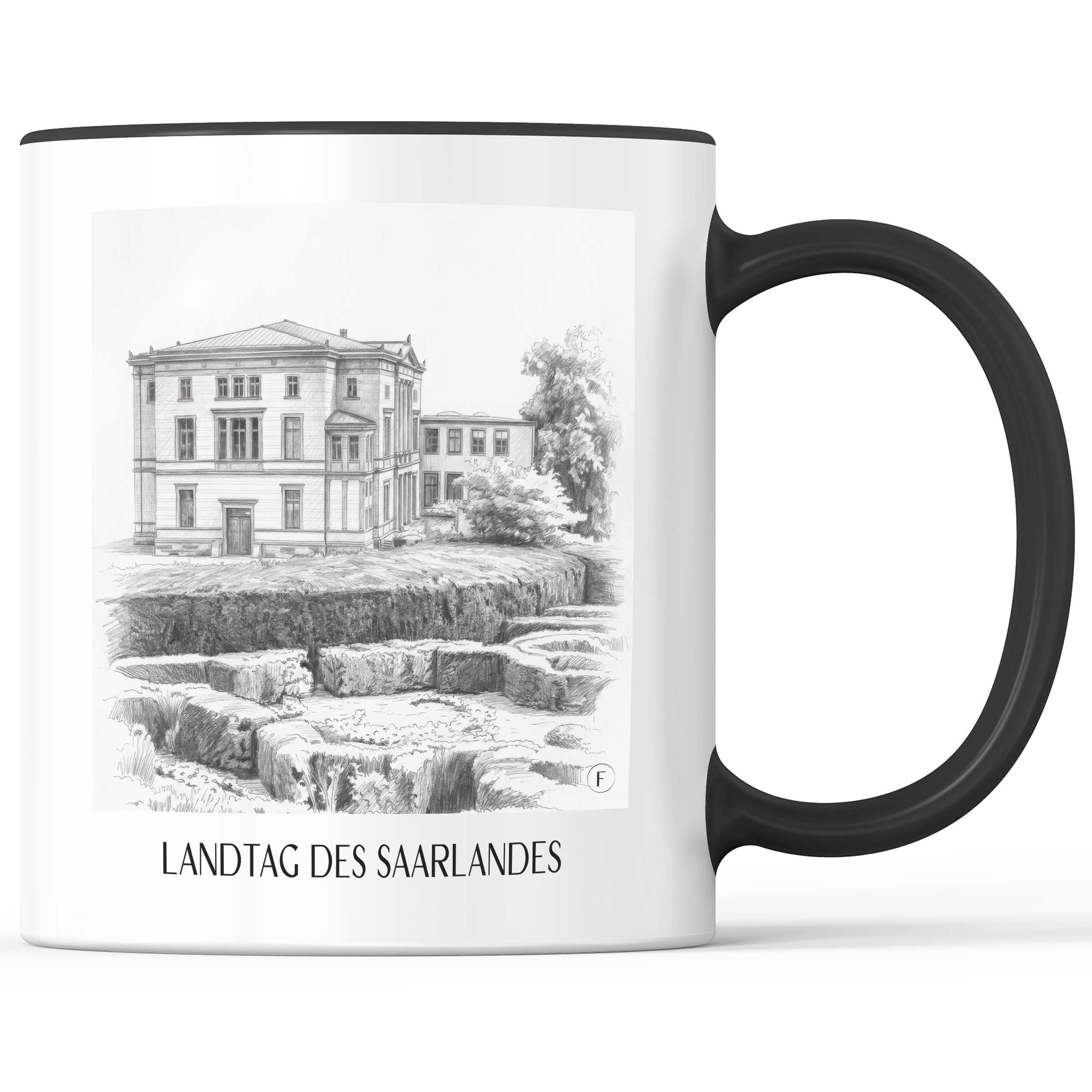 landtag-des-saarlandes-saarbrücken-deutschland-kaffeebecher-bleistift-zeichnung-drawing