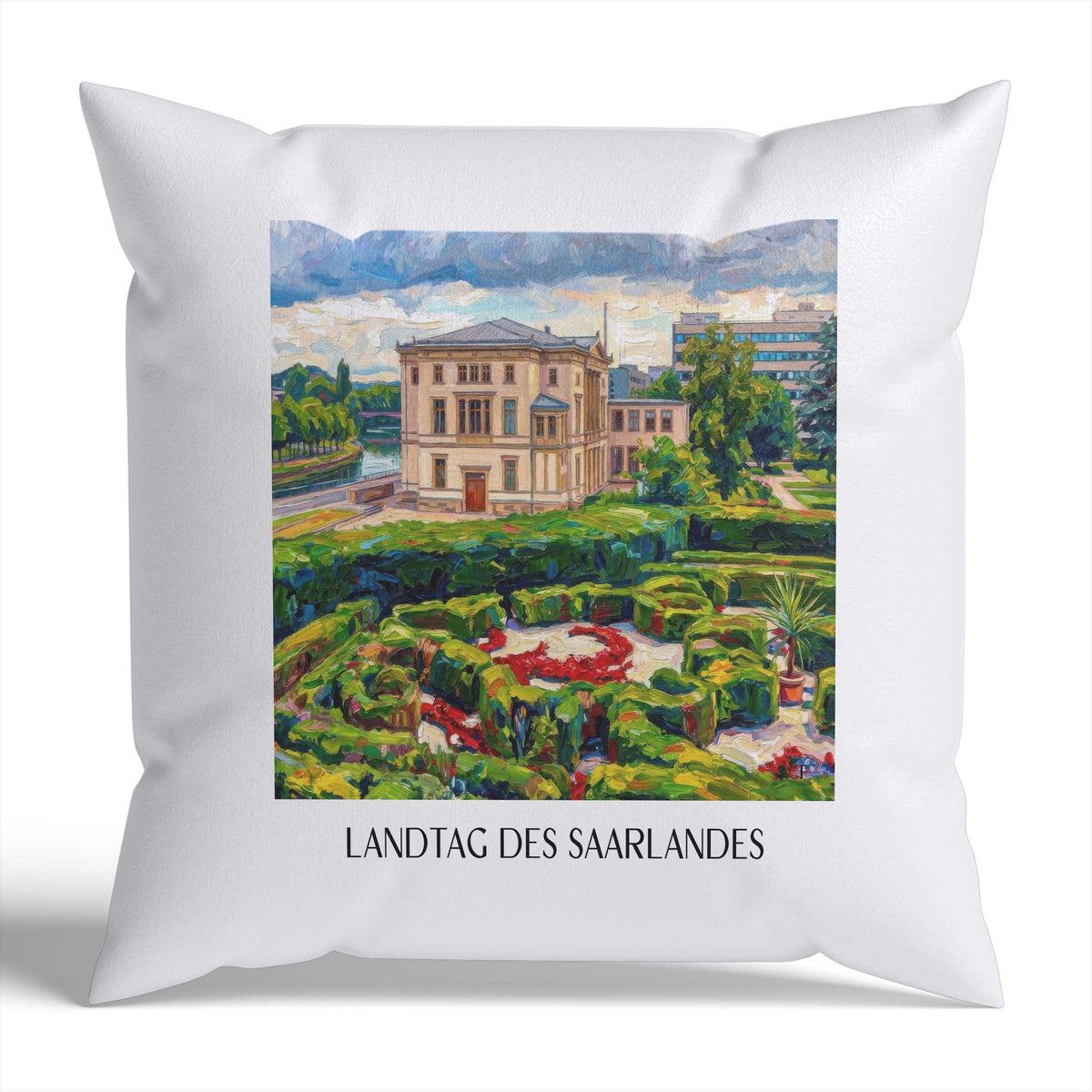 landtag-des-saarlandes-saarbrücken-deutschland-kissenbezug-oil-painting-oelgemaelde