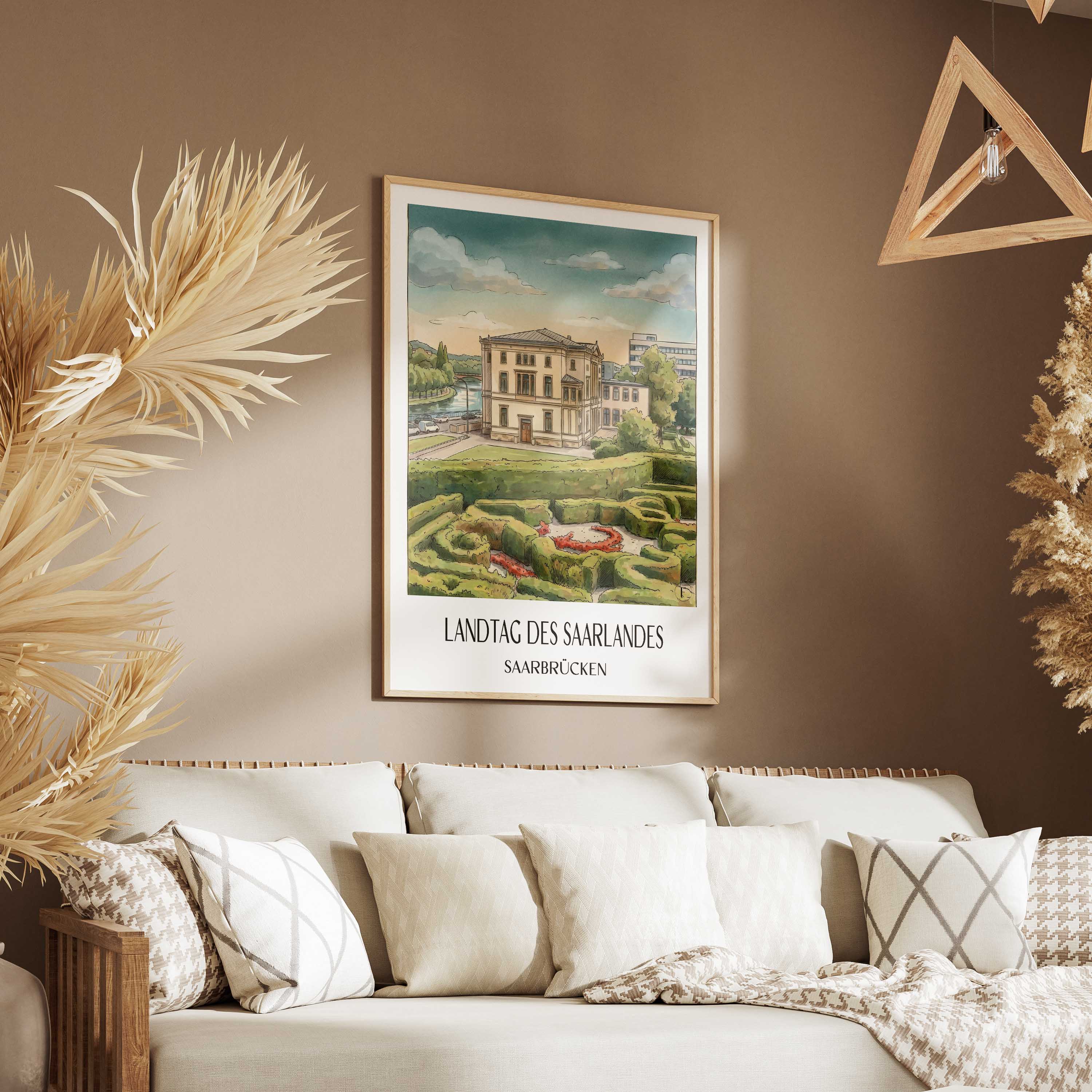 landtag-des-saarlandes-saarbrücken-deutschland-poster-aquarell