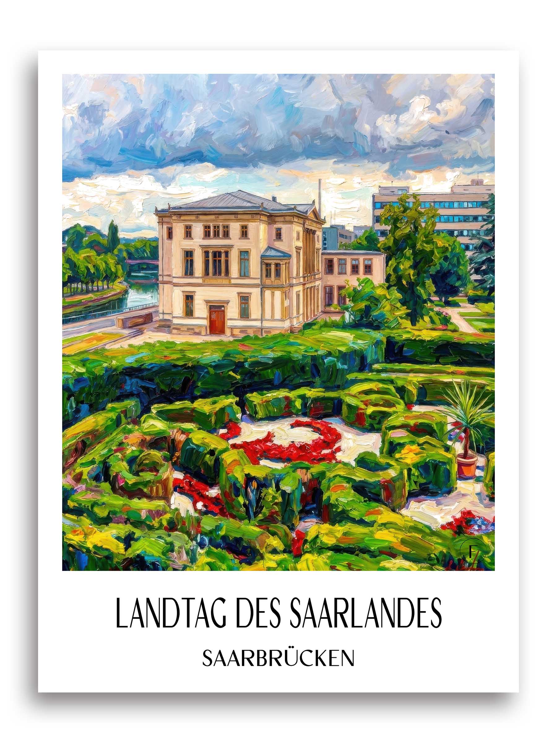 landtag-des-saarlandes-saarbrücken-deutschland-poster-oil-painting-oelgemaelde