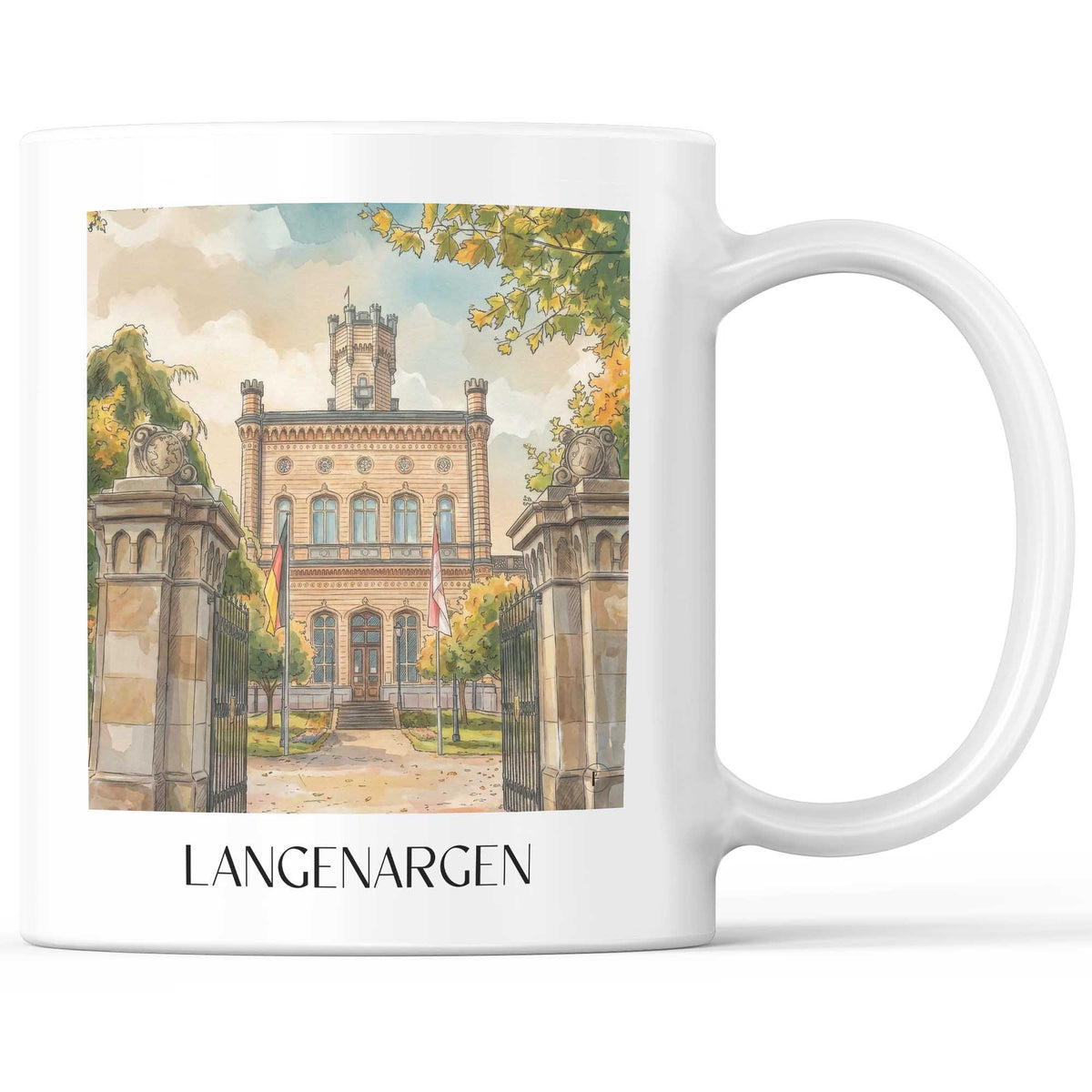 Langenargen Kaffeebecher - Bodensee - Deutschland Becher - Kaffeetasse im Aquarell Stil - favplace
