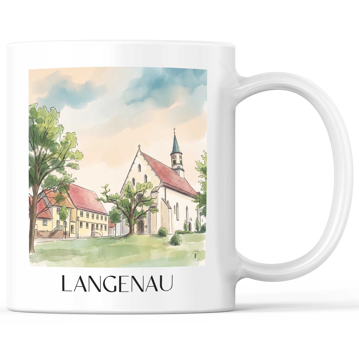 Langenau Kaffeebecher - Schwäbische Alb - Deutschland Becher - Kaffeetasse im Aquarell Stil - favplace