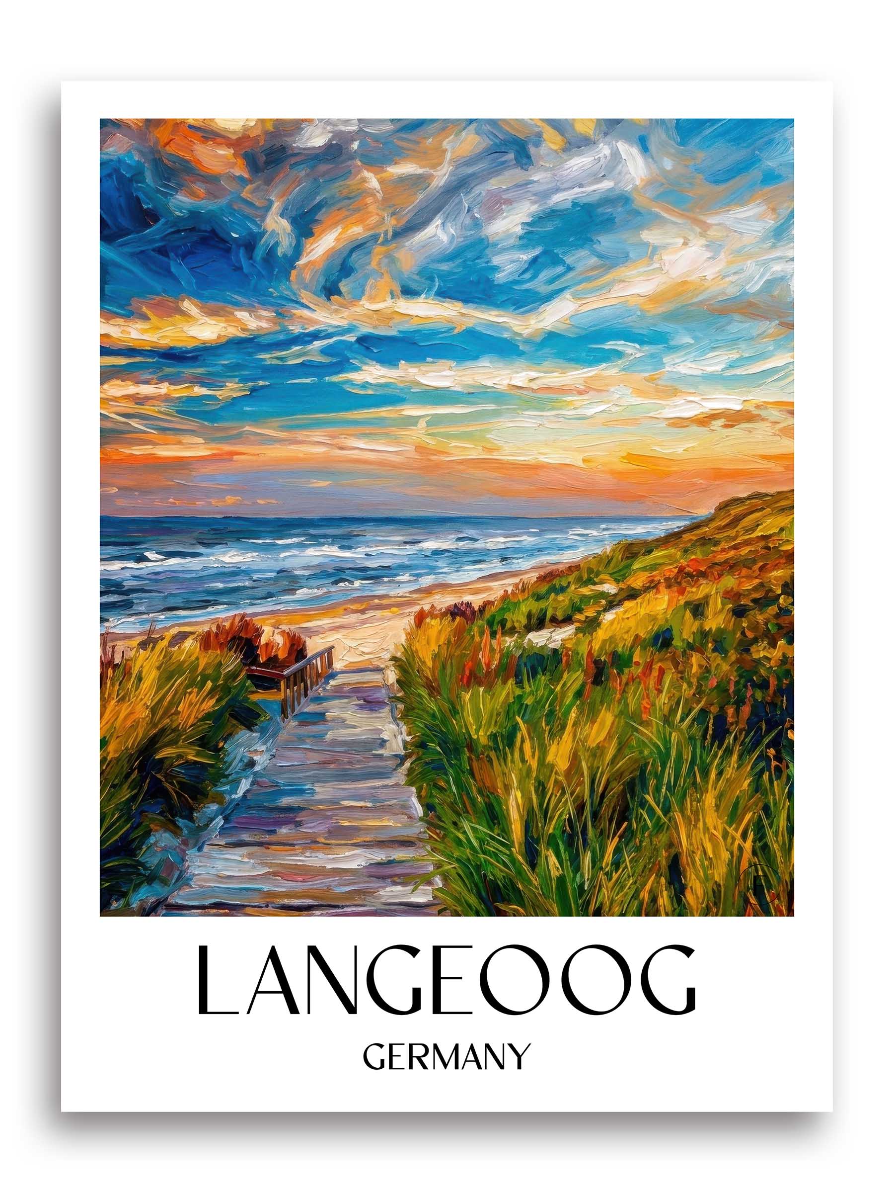 Langeoog Poster - - Deutschland Kunstdruck - Ölgemälde von A4 bis A1 - favplace
