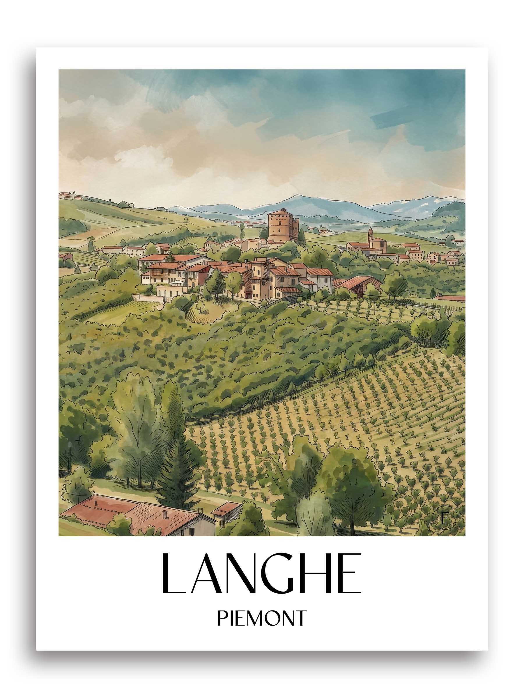 langhe-piemont-italien-poster-aquarell