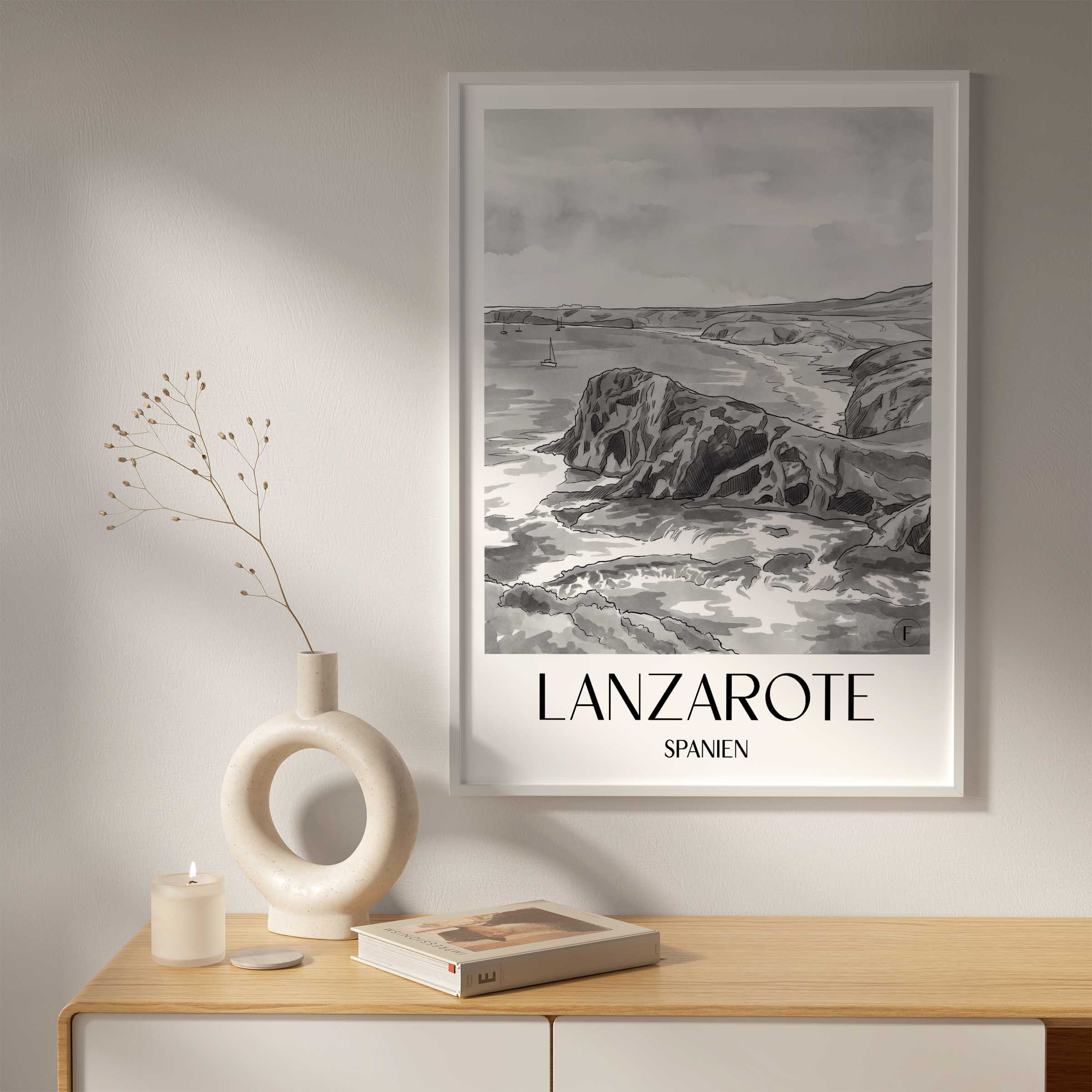 lanzarote-spanien-poster-aquarell-schwarz-weiss