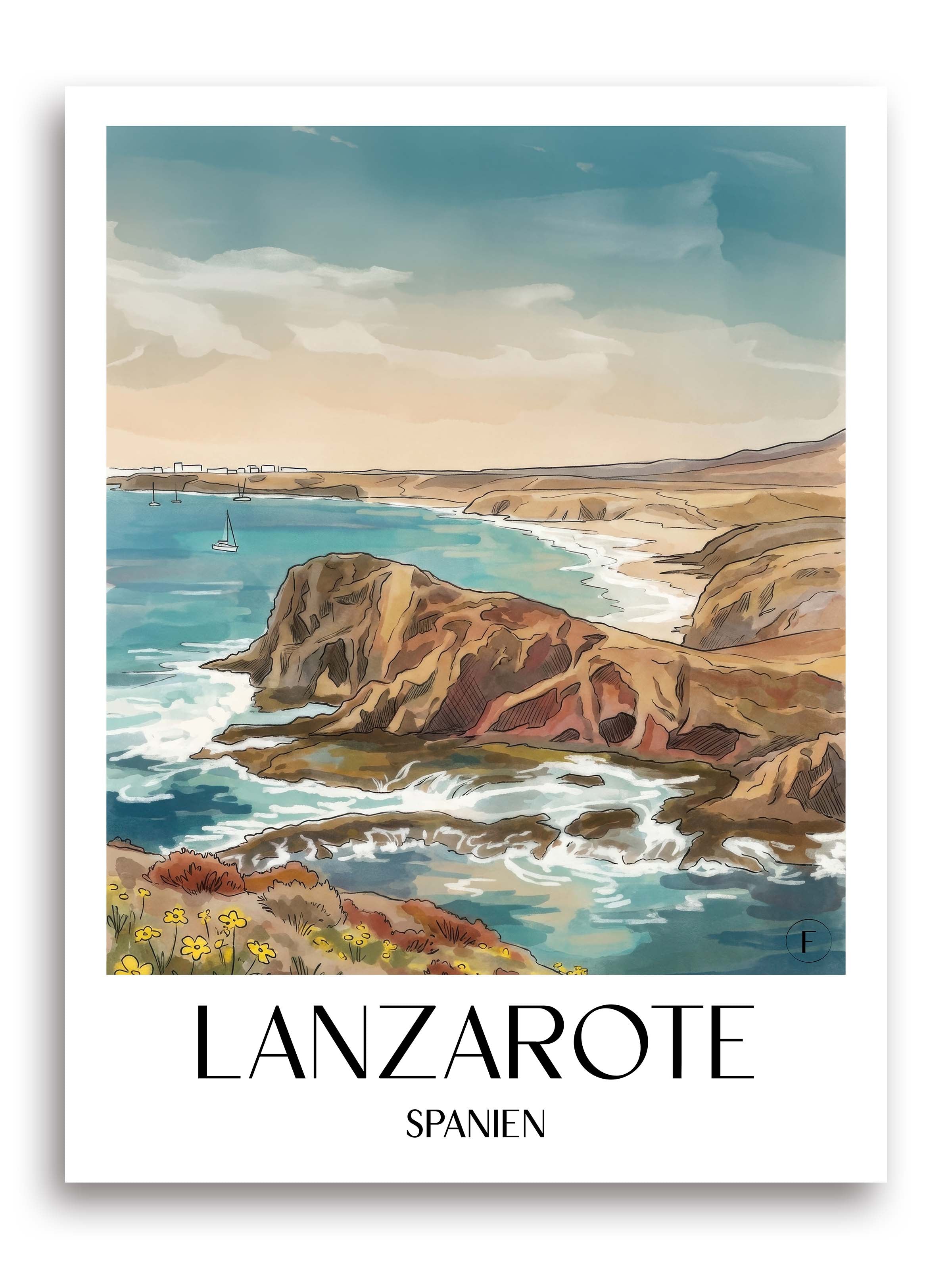 lanzarote-spanien-poster-aquarell