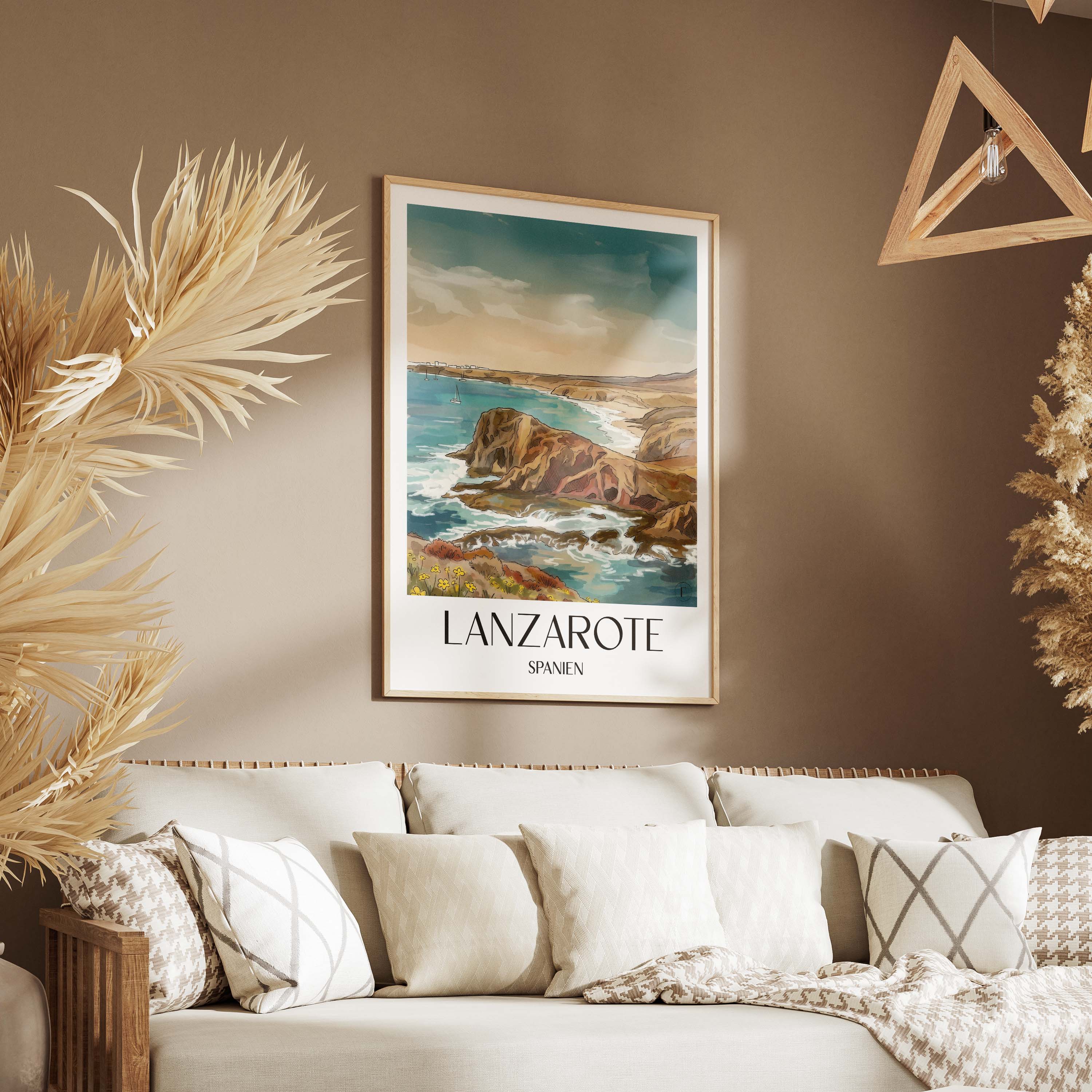 lanzarote-spanien-poster-aquarell