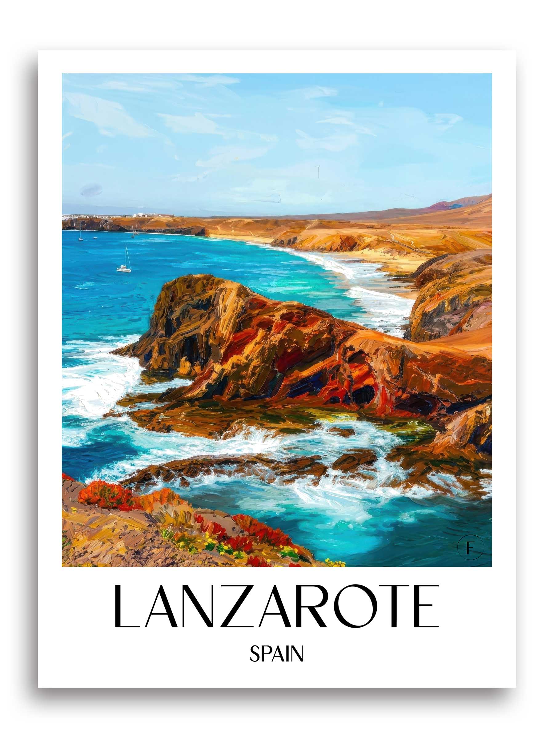 Lanzarote Poster - - Spanien Kunstdruck - Ölgemälde von A4 bis A1 - favplace