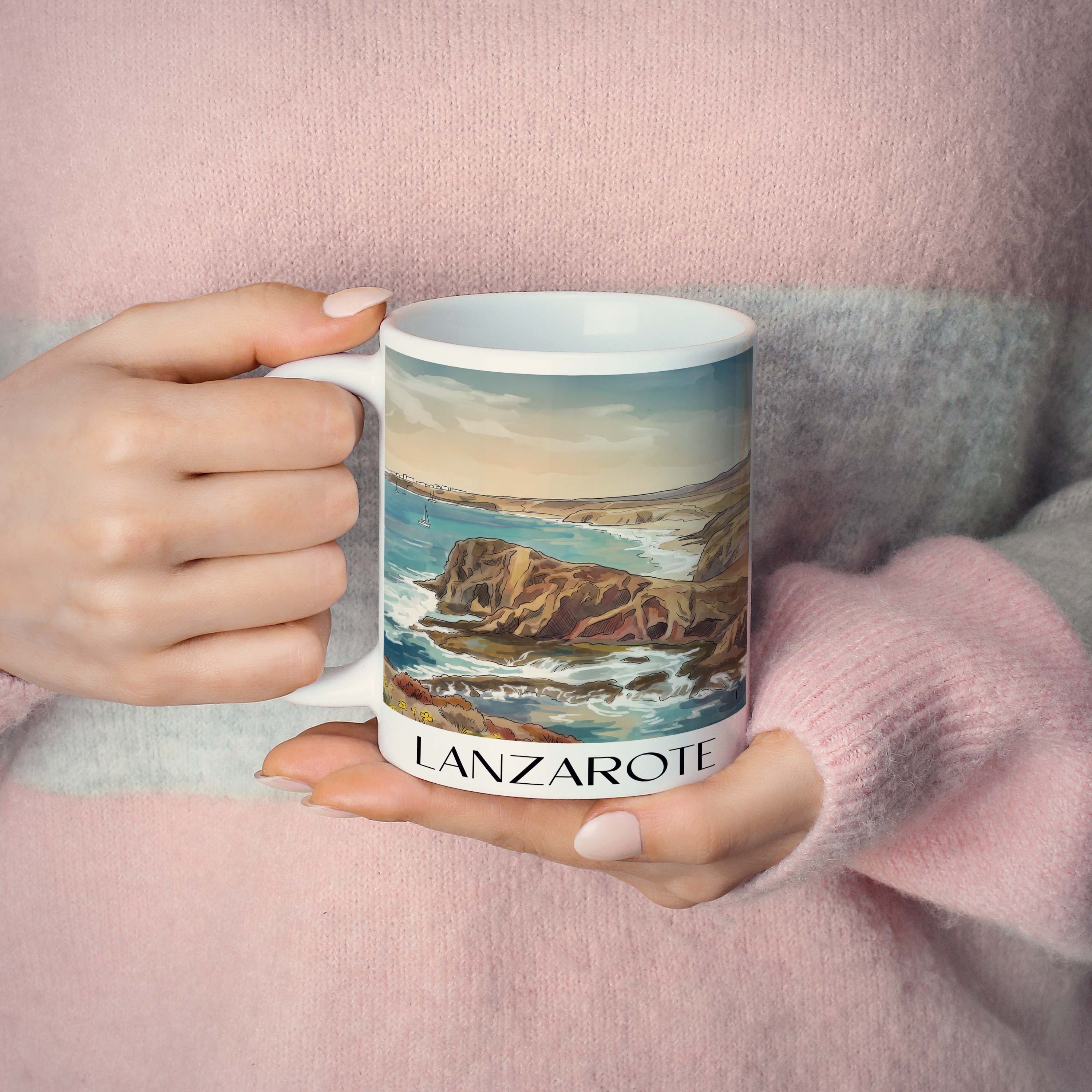 lanzarote-spanien-kaffeebecher-aquarell