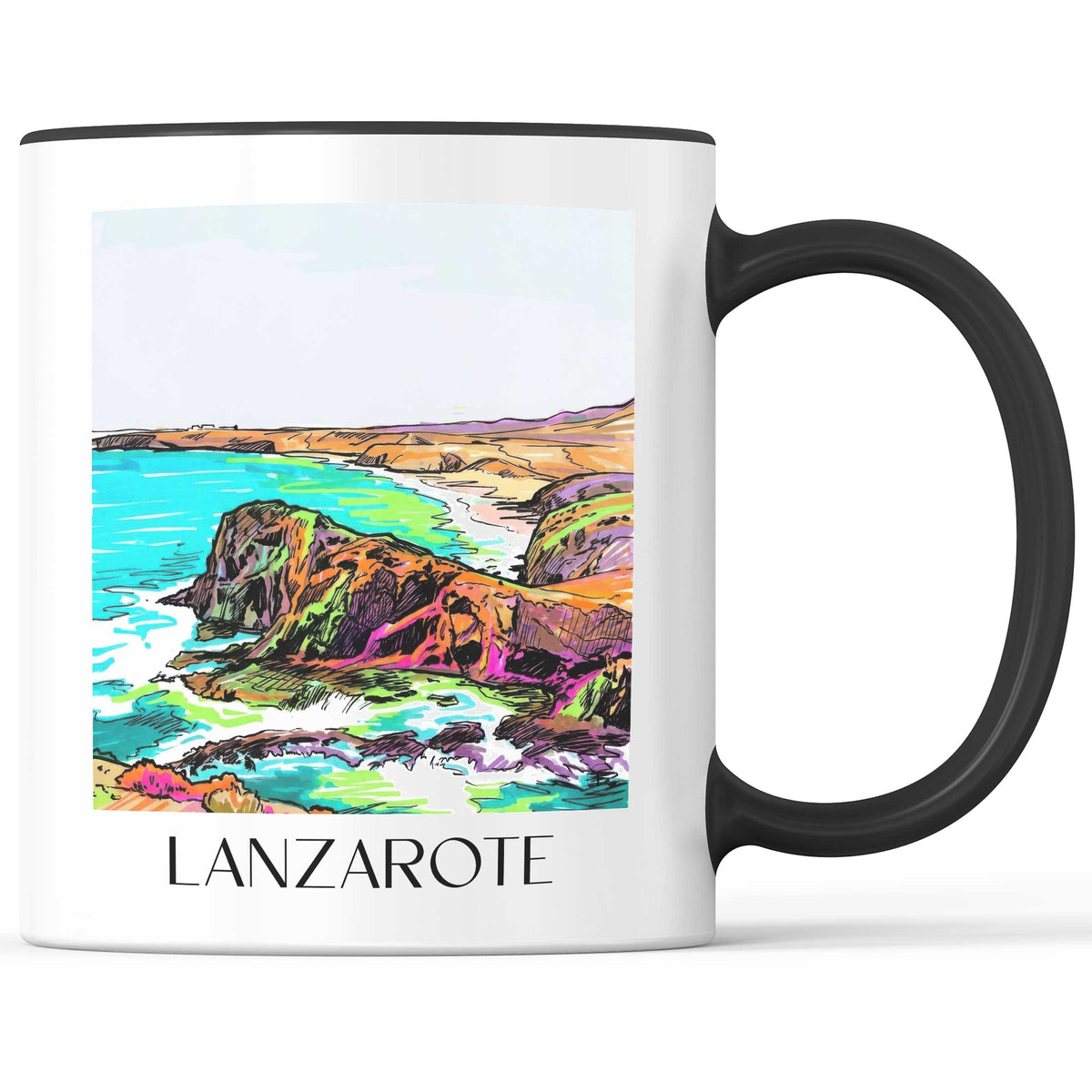 Lanzarote - Spanien Becher - Kaffeetasse im Tag Graffiti Stil - favplace
