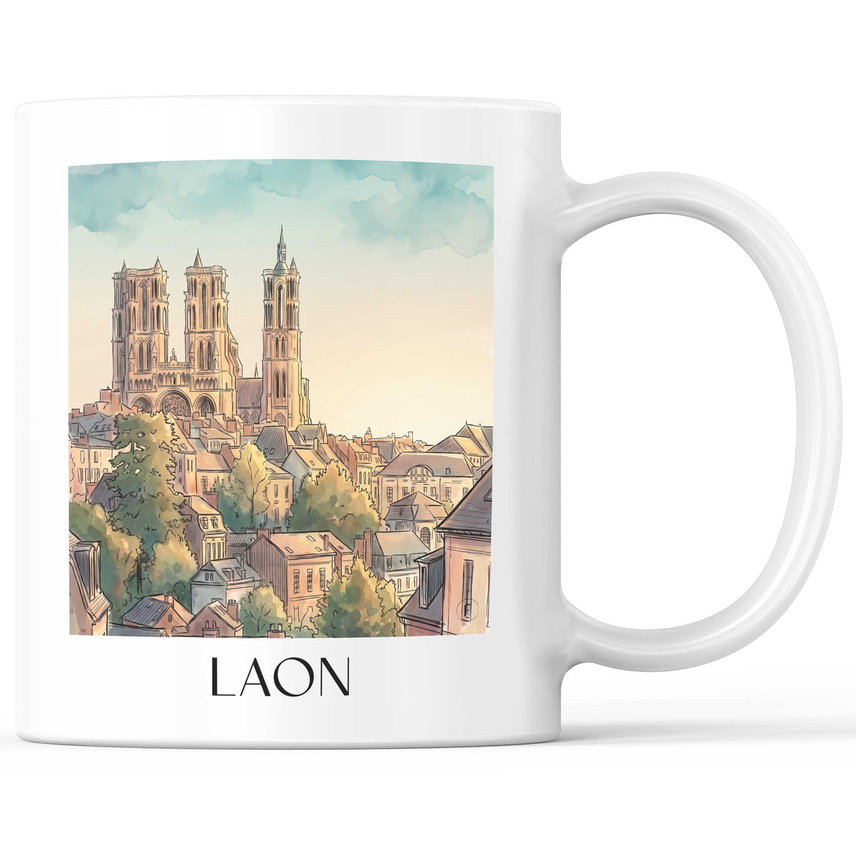 Laon Kaffeebecher - Aisne - Frankreich Becher - Kaffeetasse im Aquarell Stil - favplace