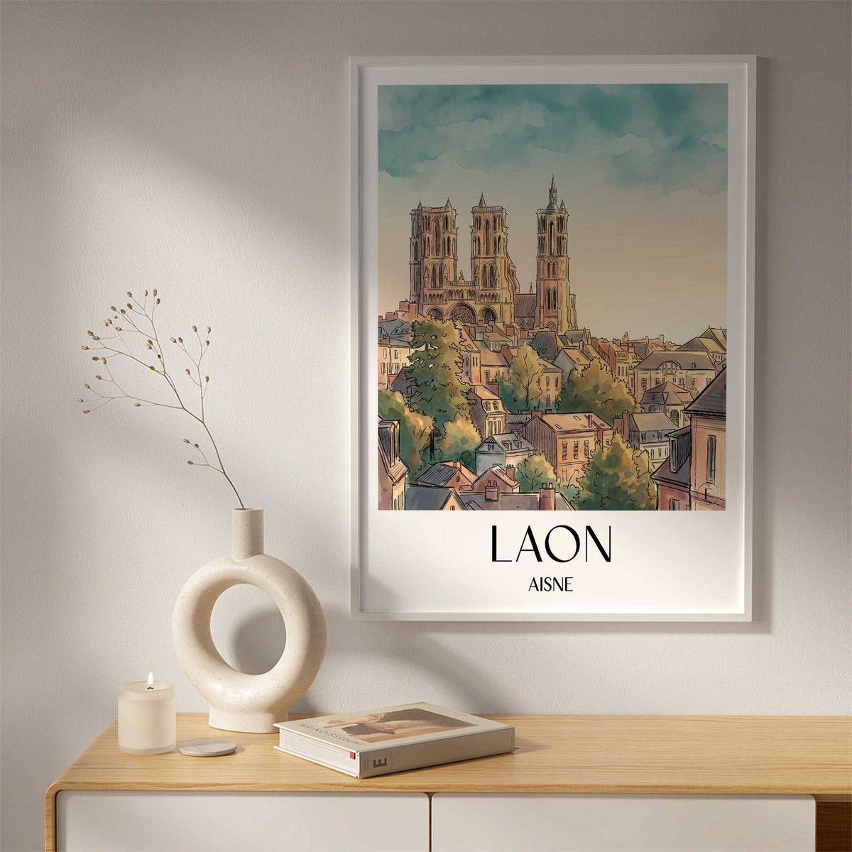 laon-aisne-frankreich-poster-aquarell