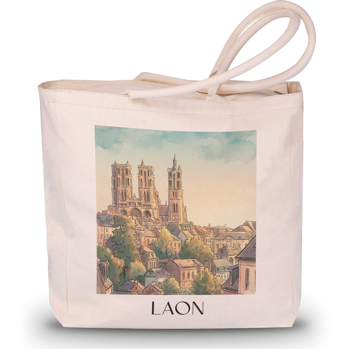 laon-aisne-frankreich-einkaufstasche-aquarell