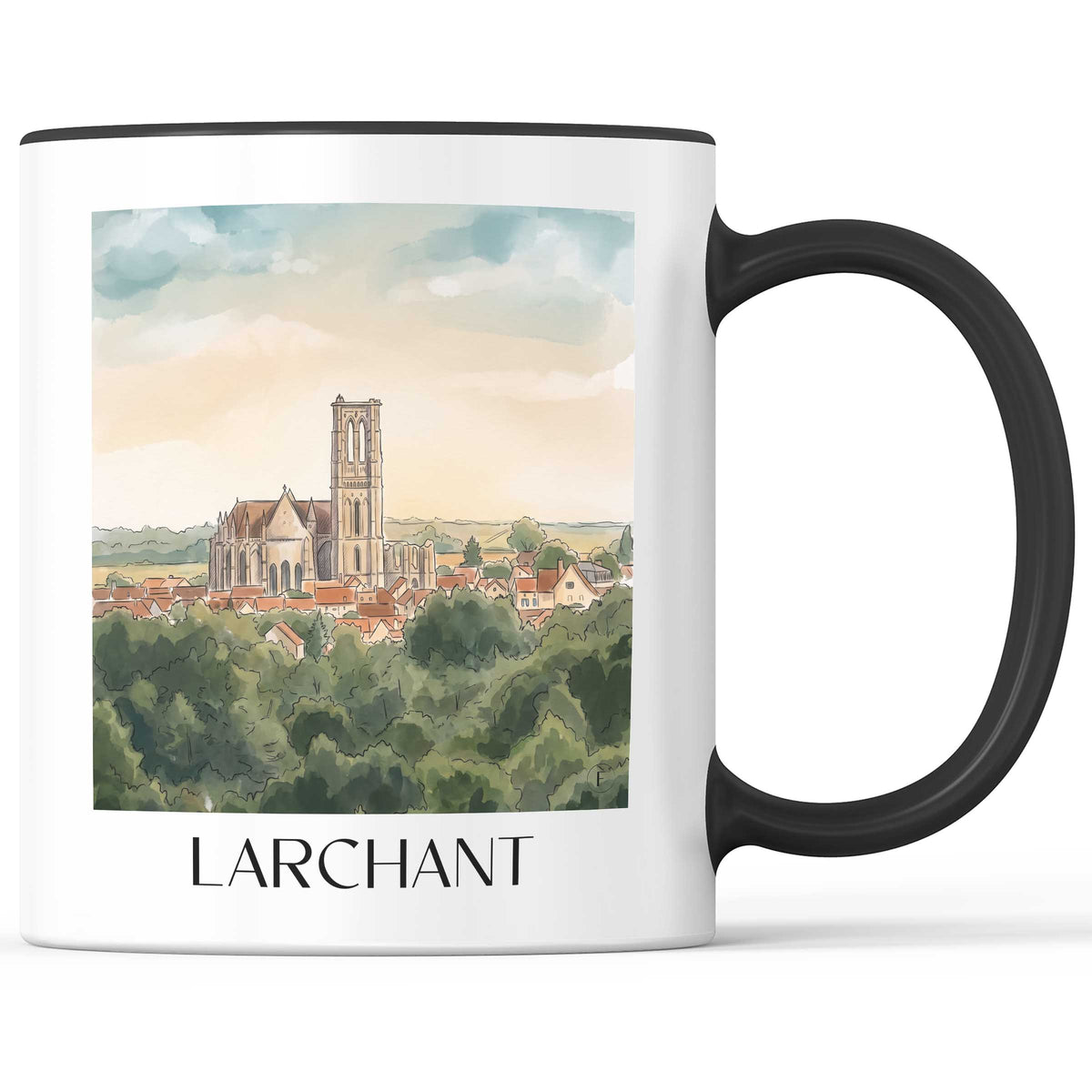 larchant-gâtinais-français-frankreich-kaffeebecher-aquarell