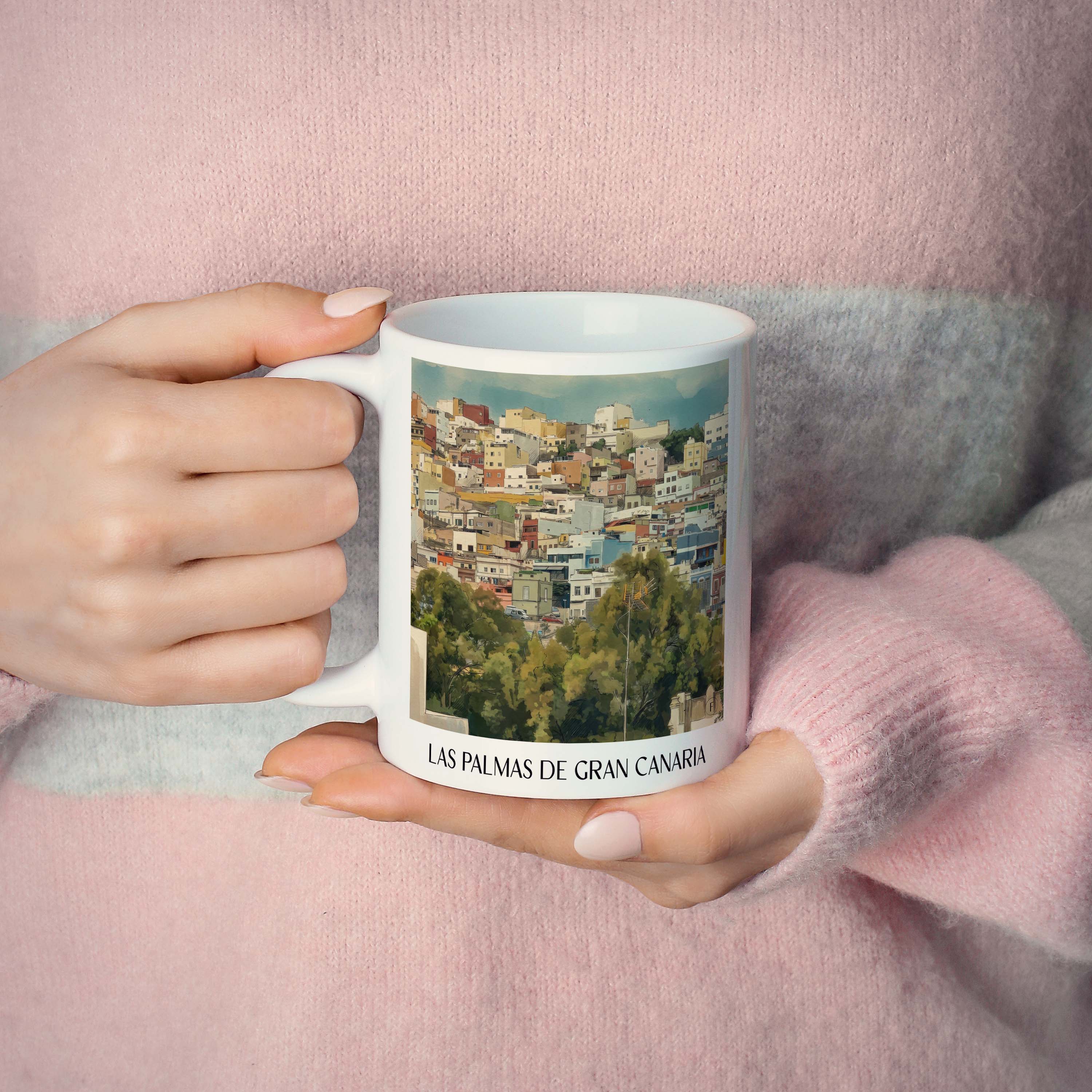 las-palmas-gran-canaria-spanien-kaffeebecher-aquarell