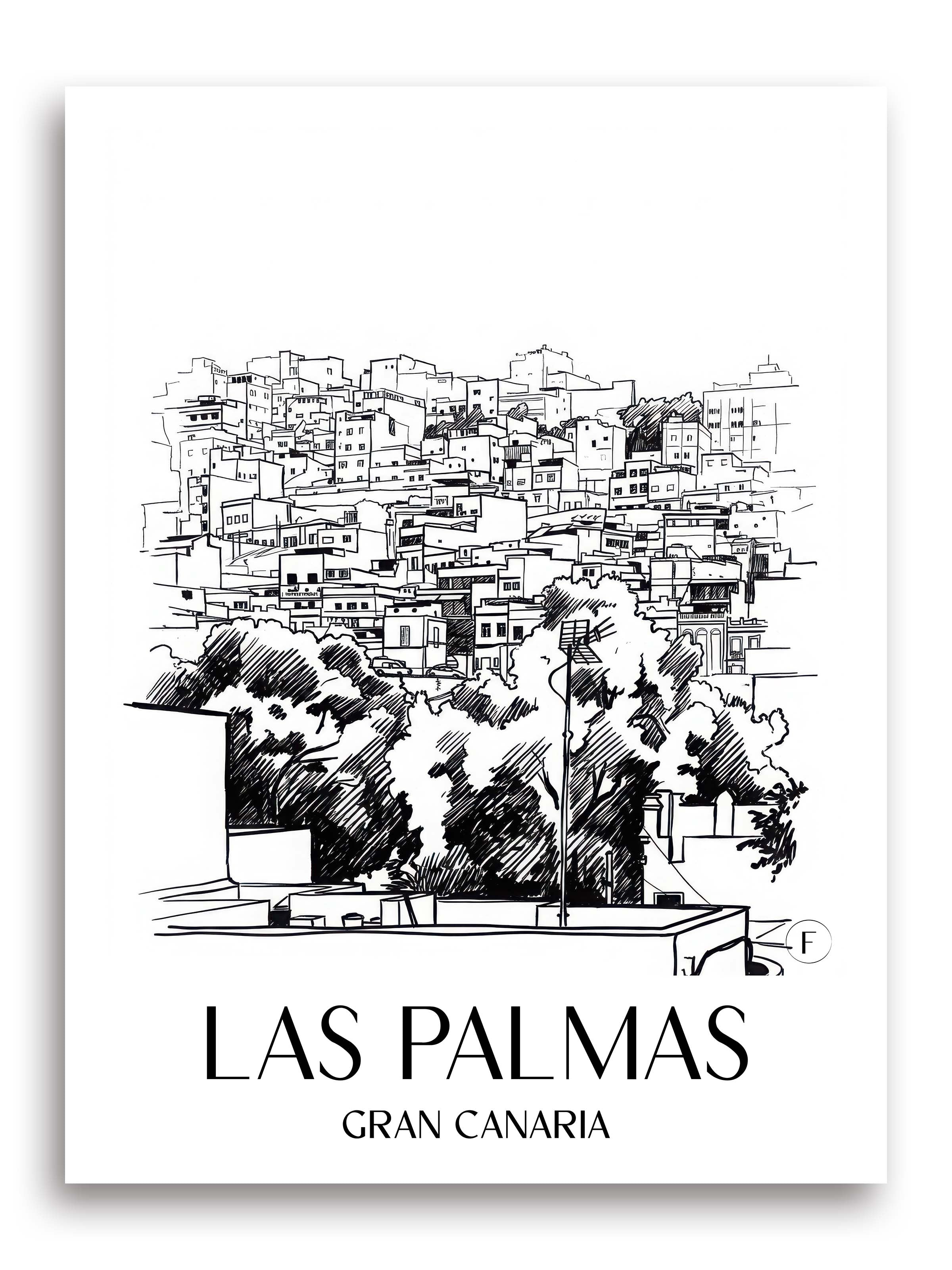 Las Palmas Poster - Gran Canaria - Spanien Kunstdruck - Skizze von A4 bis A1 - favplace