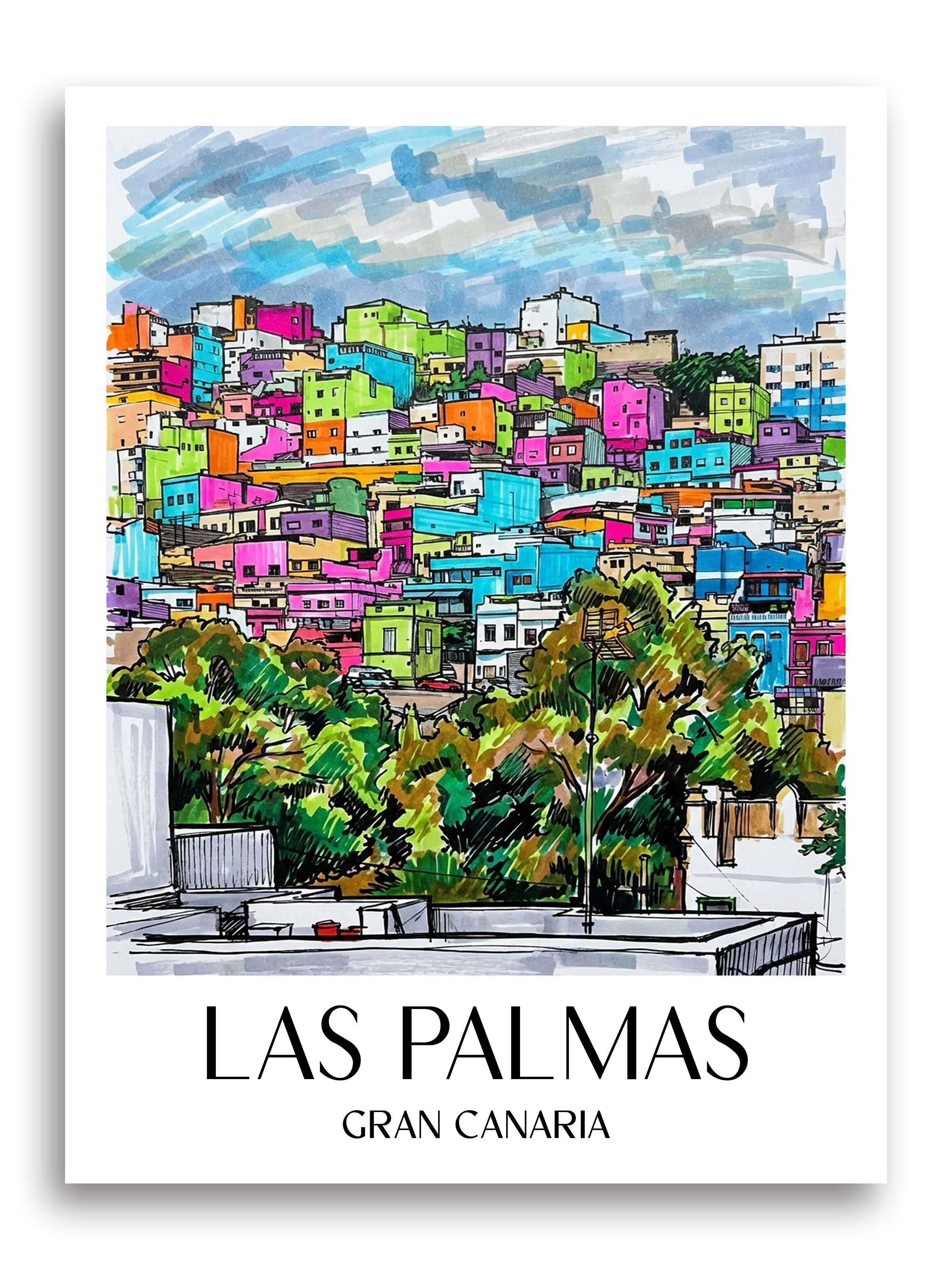 Las Palmas Poster - Gran Canaria - Spanien Kunstdruck - Tag Graffiti von A4 bis A1 - favplace