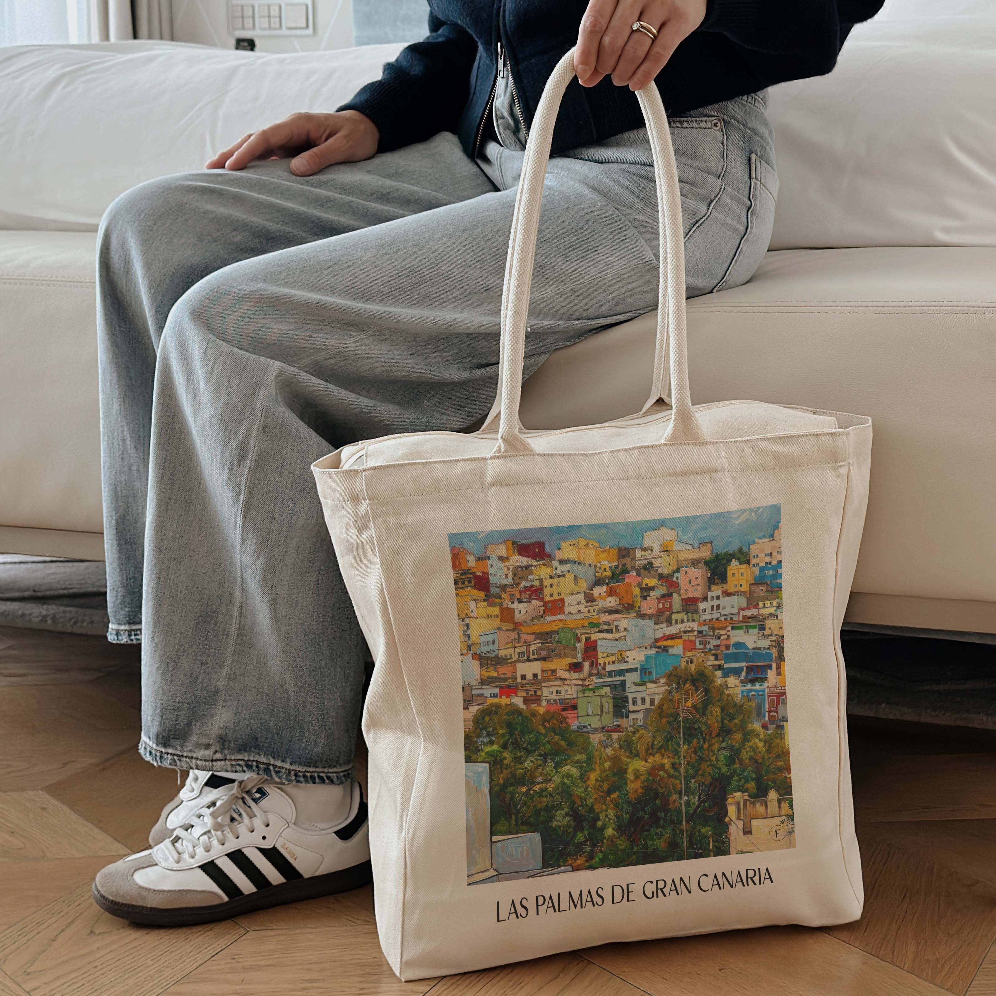las-palmas-gran-canaria-spanien-einkaufstasche-oil-painting-oelgemaelde