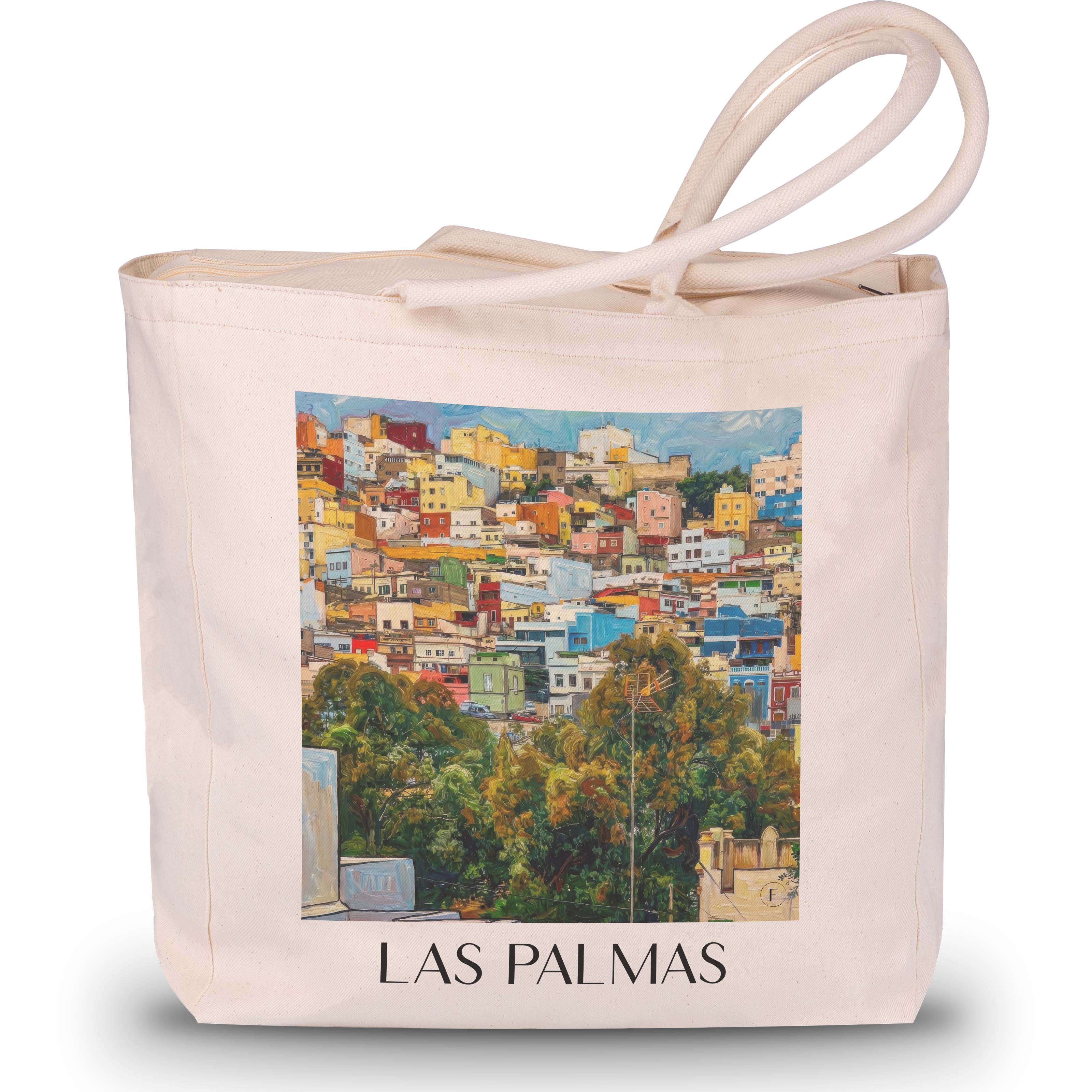 Las Palmas Shopping Tasche - Gran Canaria - Spanien Tote Bag - Einkaufstasche im Ölgemälde Stil - favplace