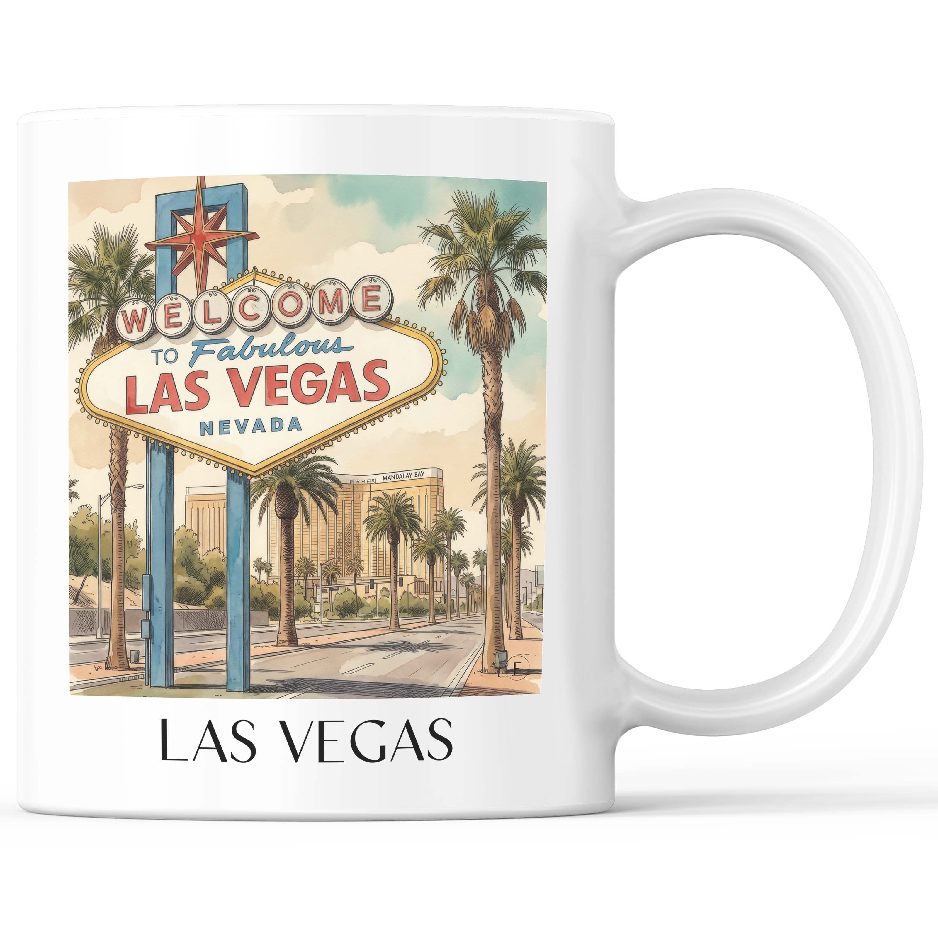 Las Vegas - Vereinigte Staaten Becher - Kaffeetasse im Aquarell Stil - favplace