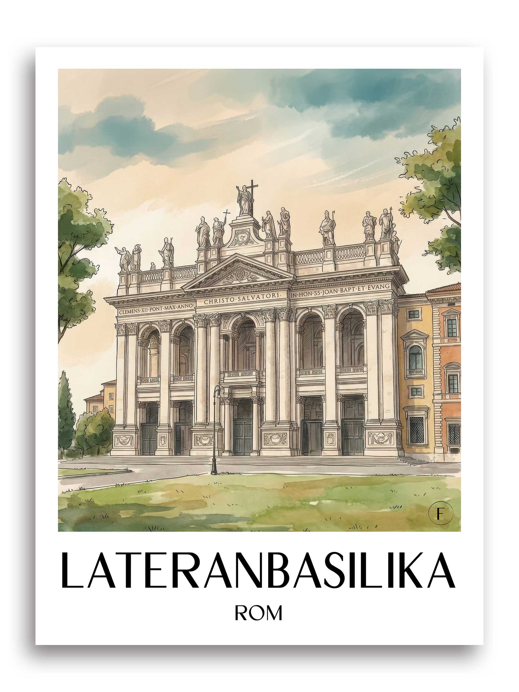 lateranbasilika--rom-italien-poster-aquarell