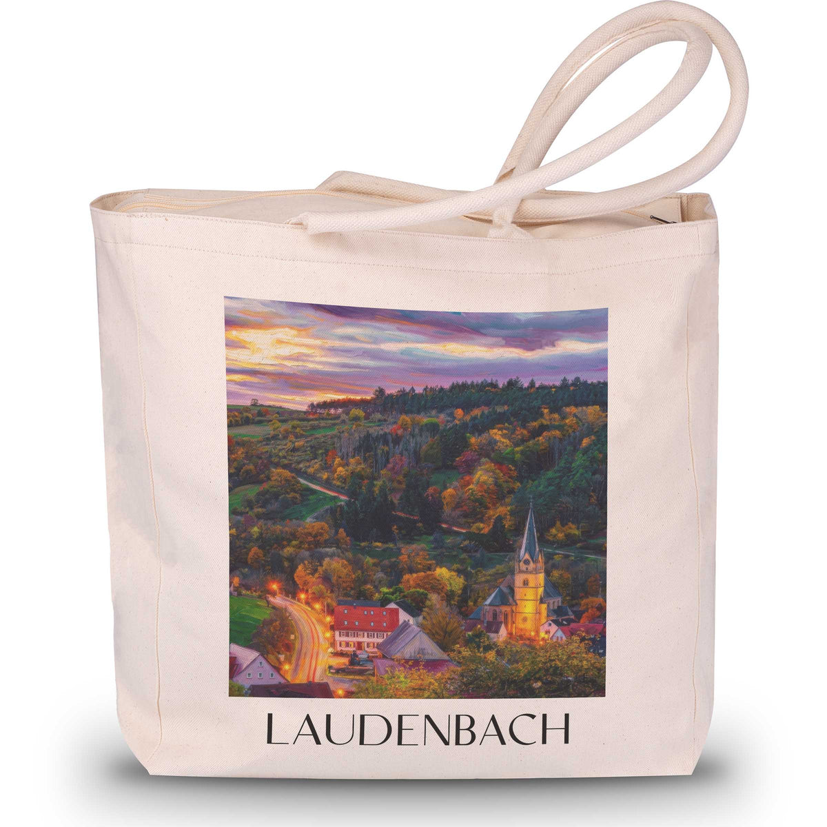 laudenbach-bergstraße-deutschland-einkaufstasche-oil-painting-oelgemaelde