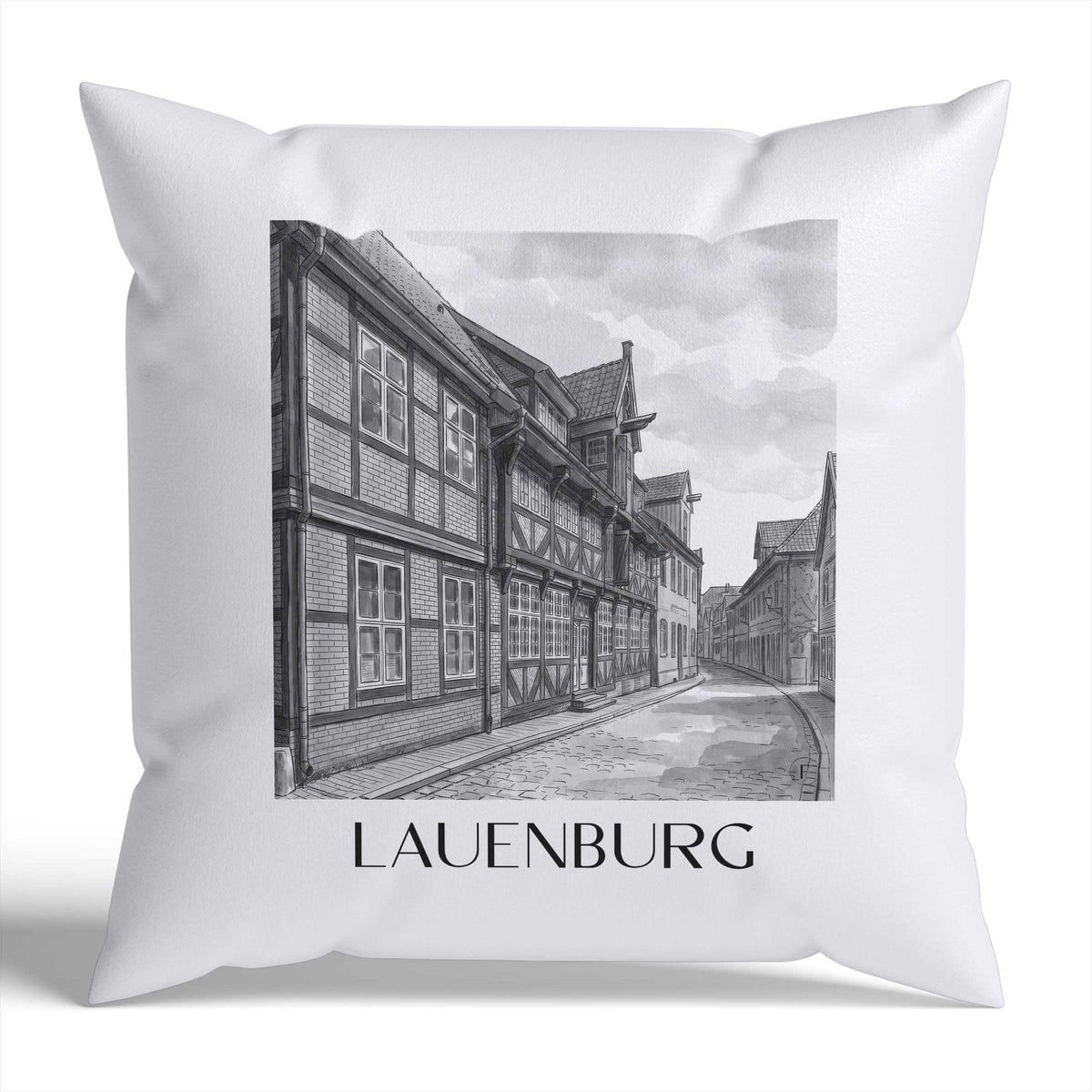 lauenburg-schleswig-holstein-deutschland-kissenbezug-aquarell-schwarz-weiss