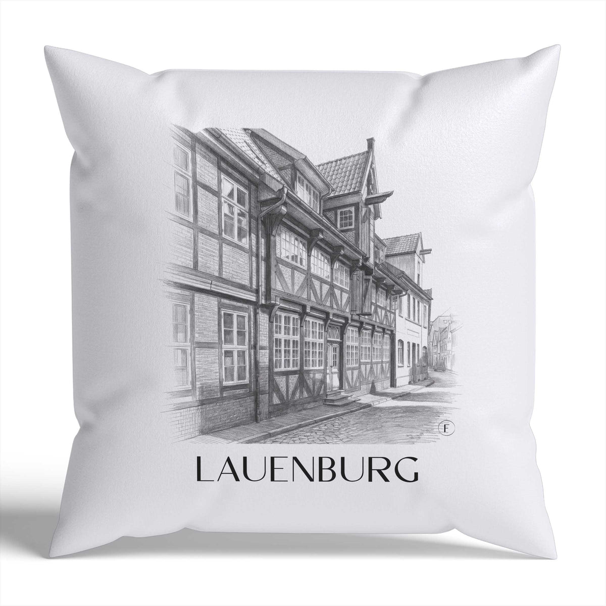lauenburg-schleswig-holstein-deutschland-kissenbezug-bleistift-zeichnung-drawing