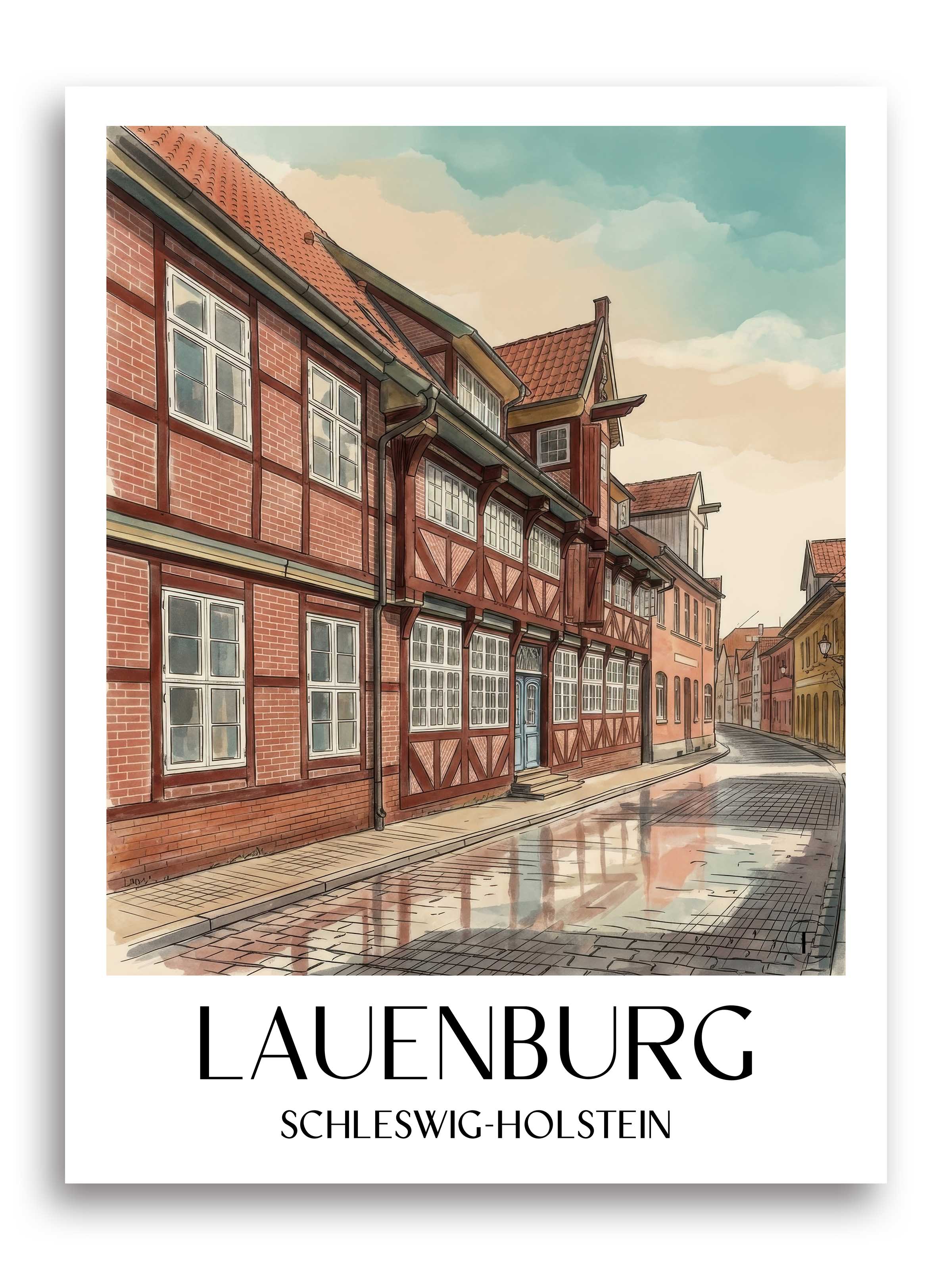 lauenburg-schleswig-holstein-deutschland-poster-aquarell