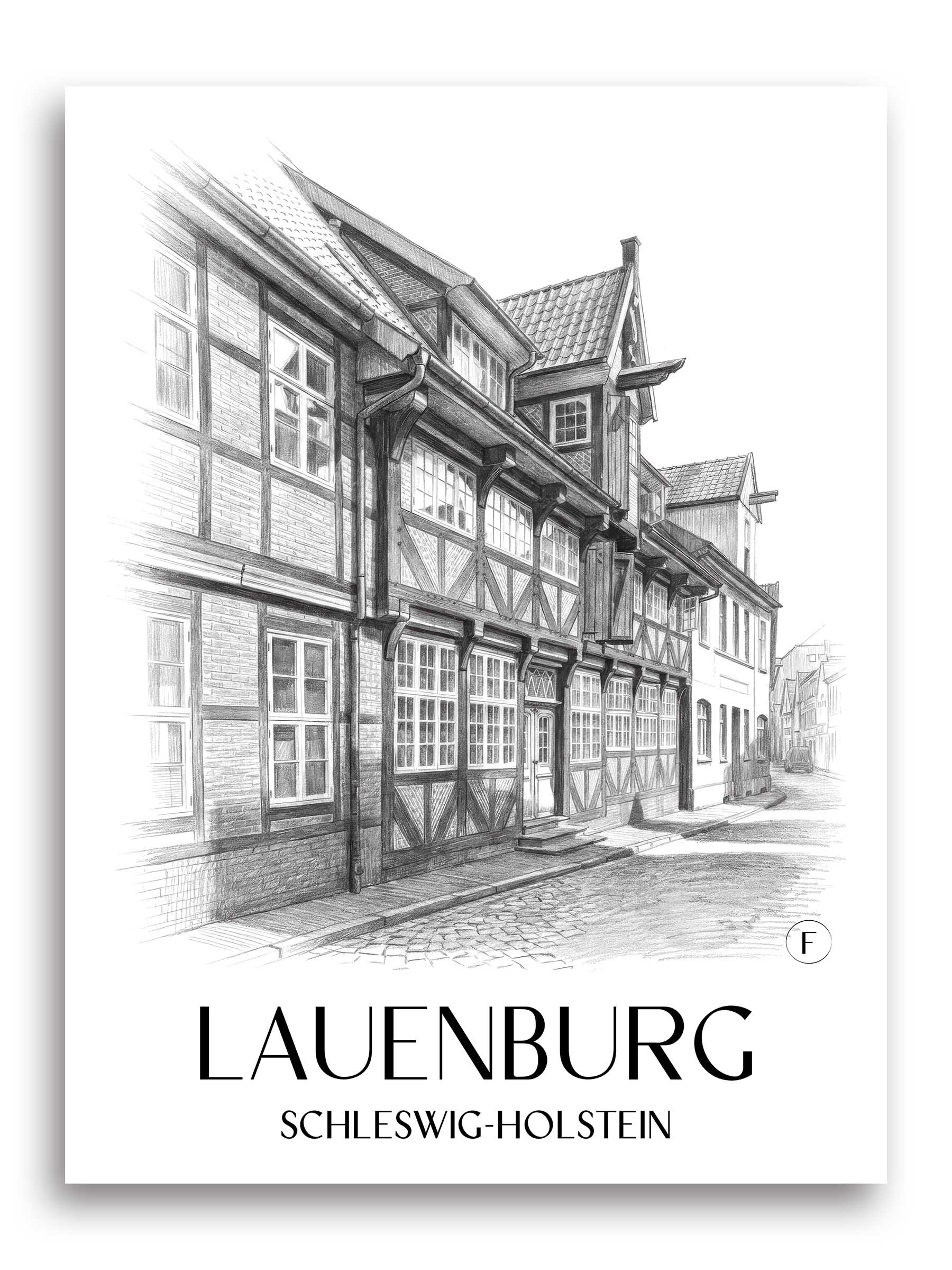 lauenburg-schleswig-holstein-deutschland-poster-bleistift-zeichnung-drawing