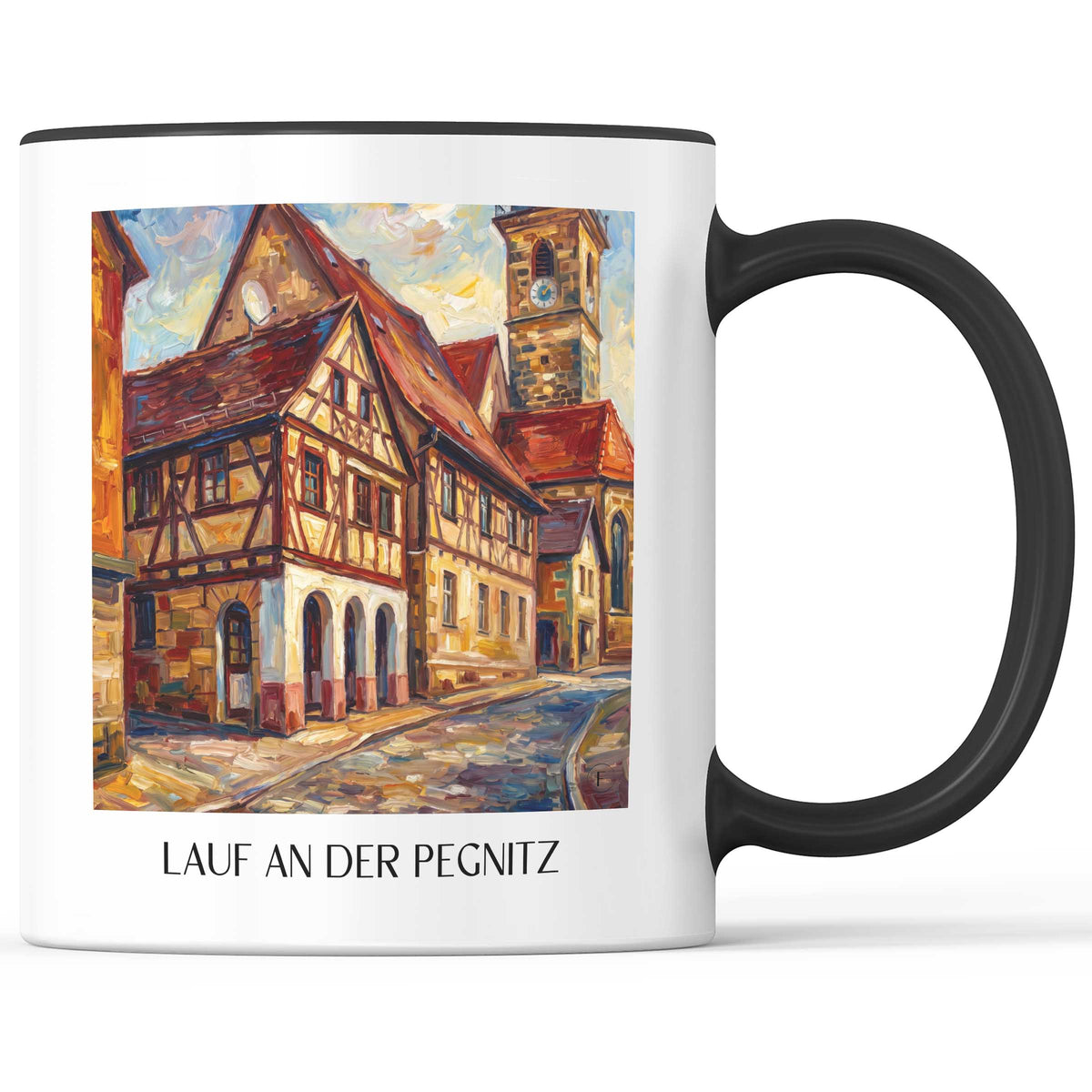 Lauf an der Pegnitz Kaffeebecher - Bayern - Deutschland Becher - Kaffeetasse im Ölgemälde Stil - favplace