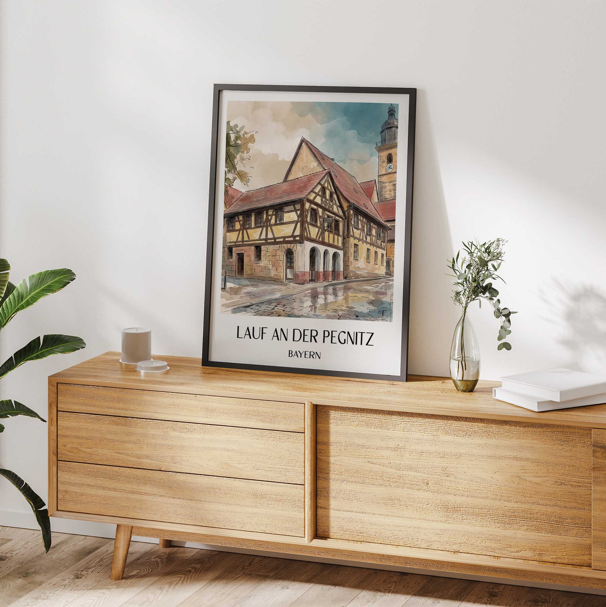 lauf-an-der-pegnitz-bayern-deutschland-poster-aquarell