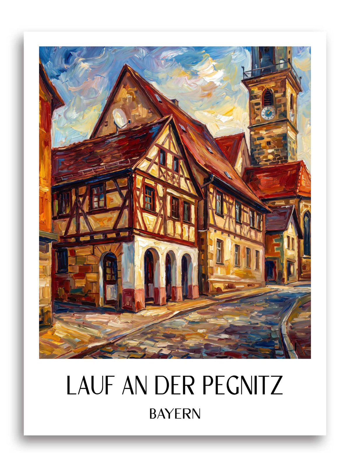 lauf-an-der-pegnitz-bayern-deutschland-poster-oil-painting-oelgemaelde