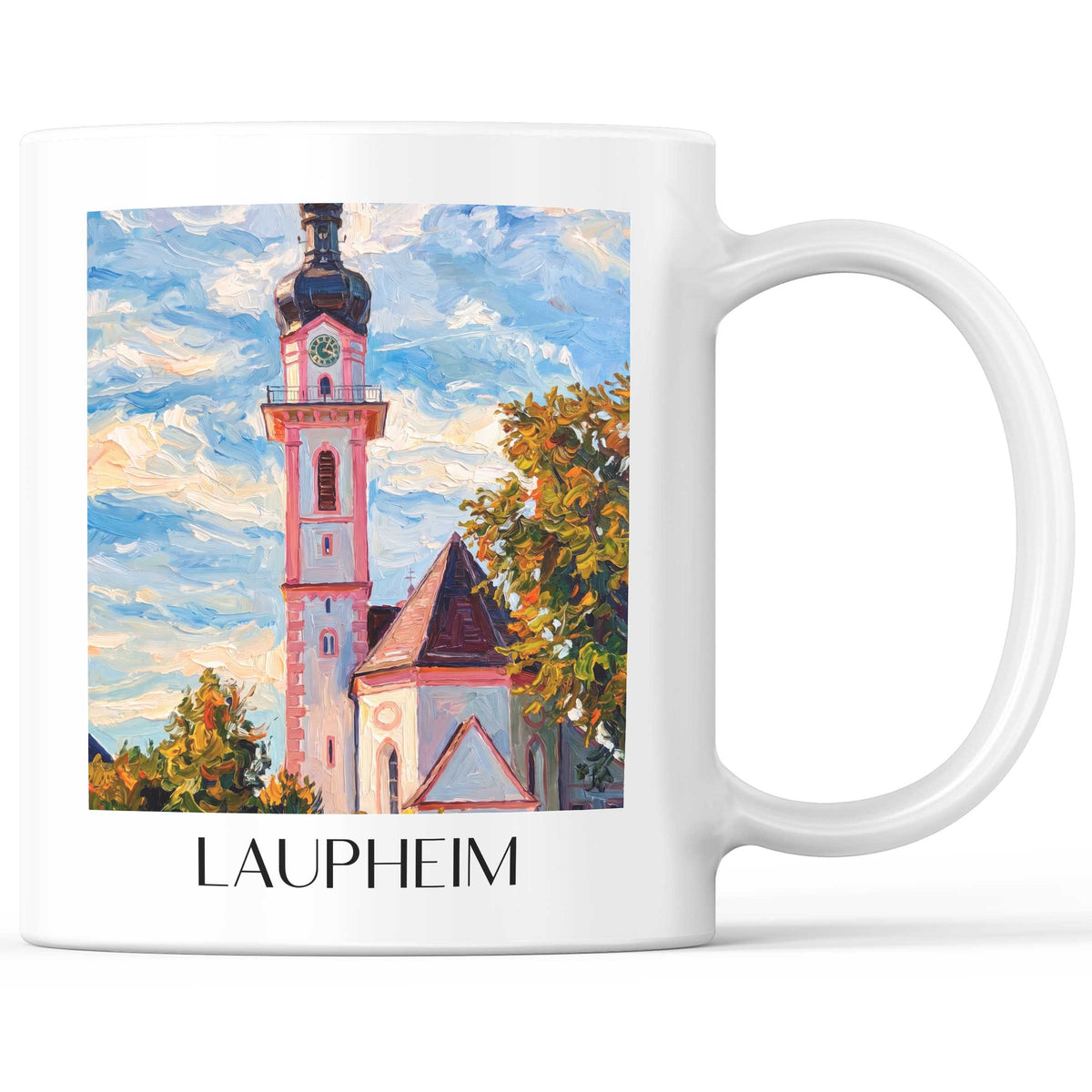 Laupheim Kaffeebecher - Oberschwaben - Deutschland Becher - Kaffeetasse im Ölgemälde Stil - favplace