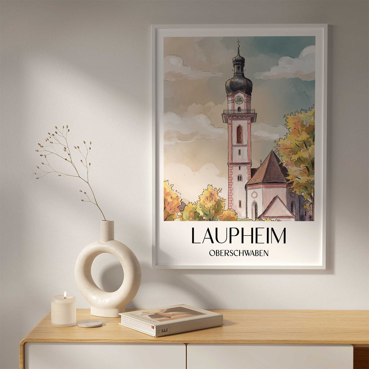 laupheim-oberschwaben-deutschland-poster-aquarell