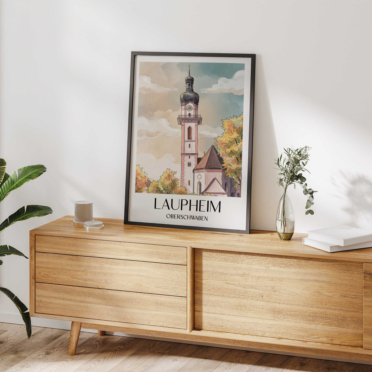 laupheim-oberschwaben-deutschland-poster-aquarell