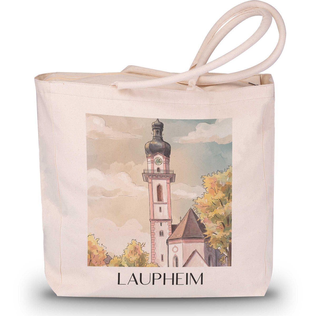 Laupheim Shopping Tasche - Oberschwaben - Deutschland Tote Bag - Einkaufstasche im Aquarell Stil - favplace