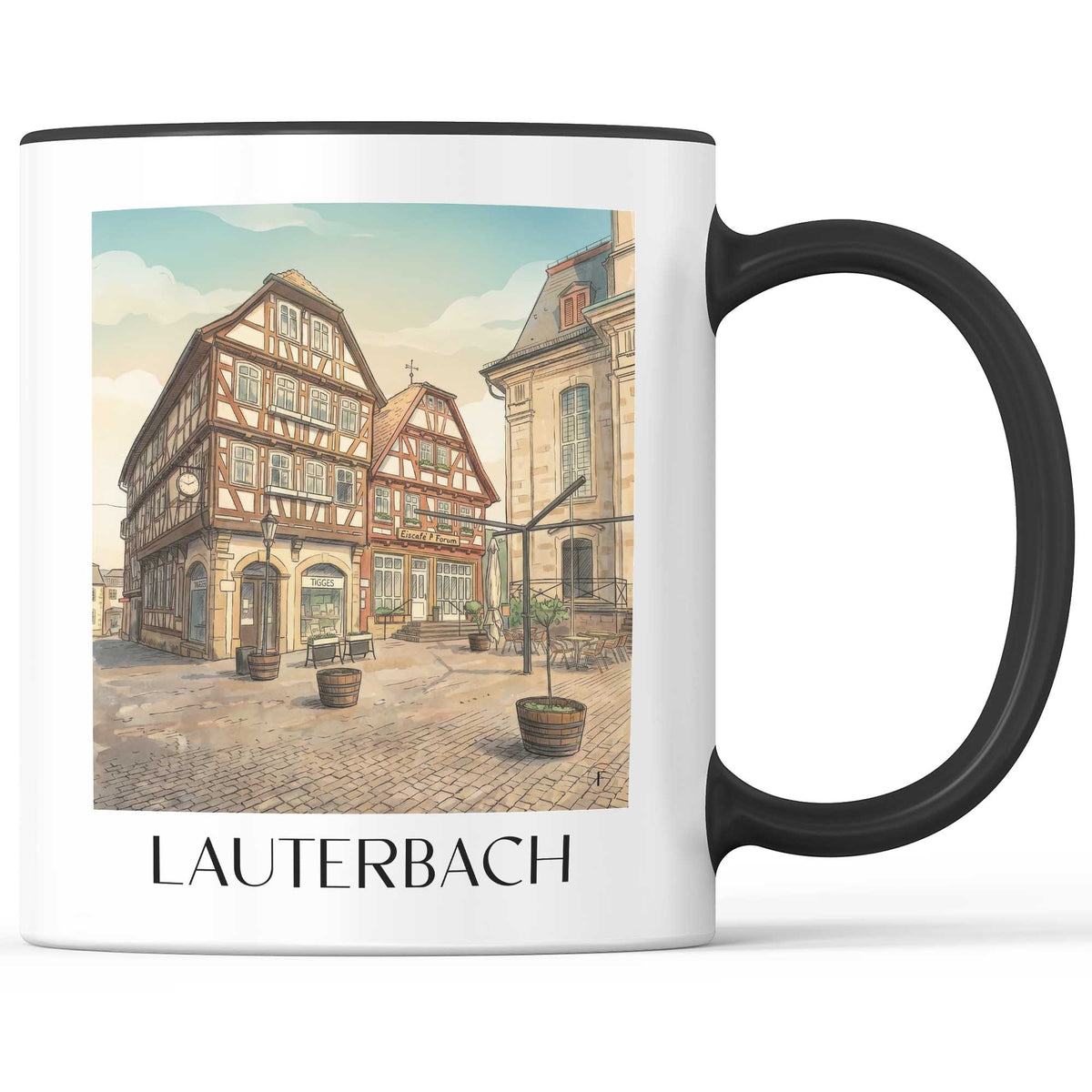 lauterbach-hessen-deutschland-kaffeebecher-aquarell