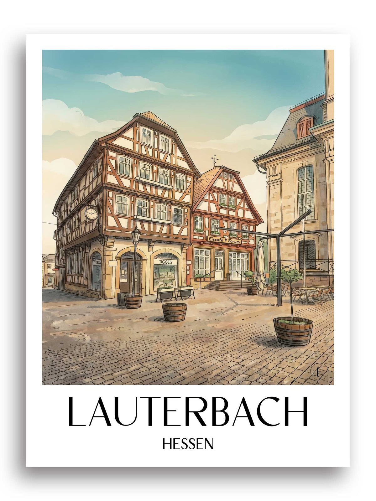 lauterbach-hessen-deutschland-poster-aquarell