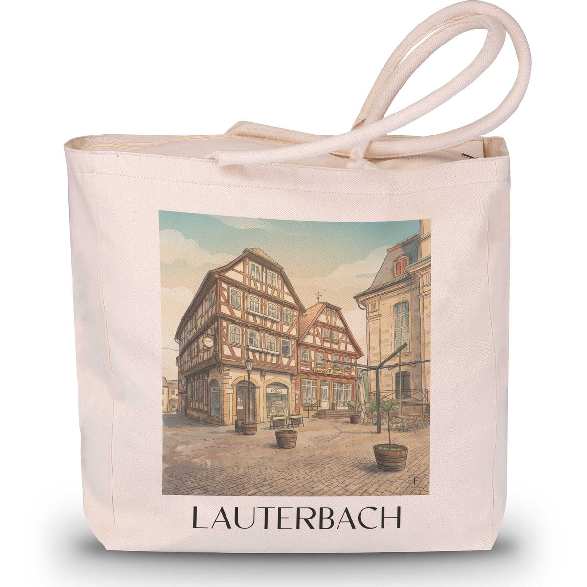 lauterbach-hessen-deutschland-einkaufstasche-aquarell