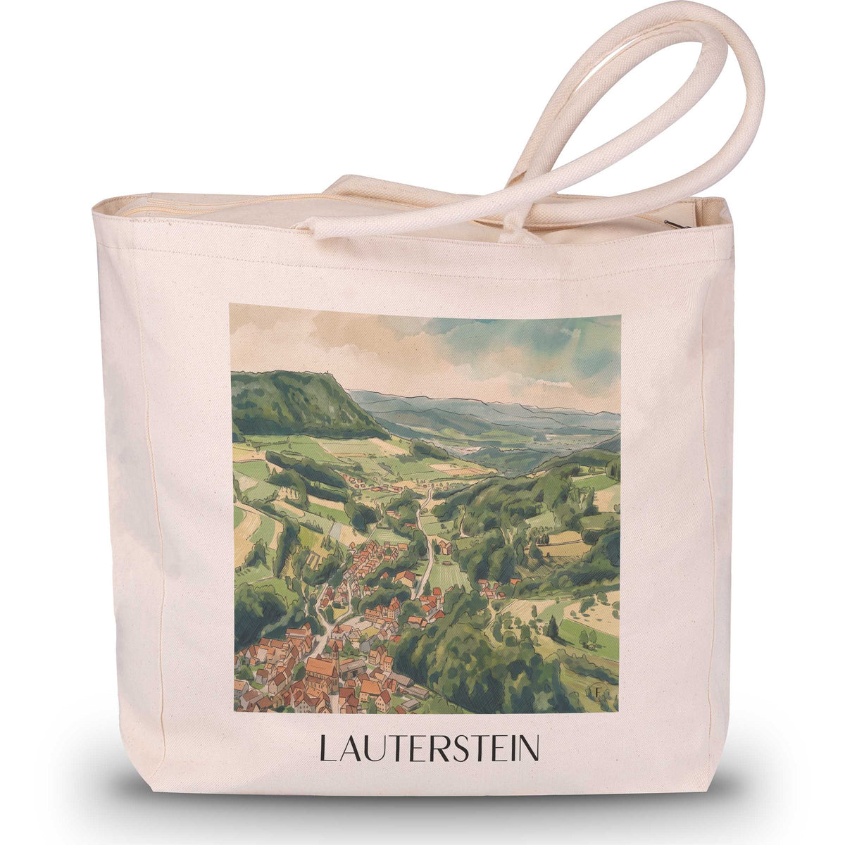 lauterstein-schwäbische-alb-deutschland-einkaufstasche-aquarell