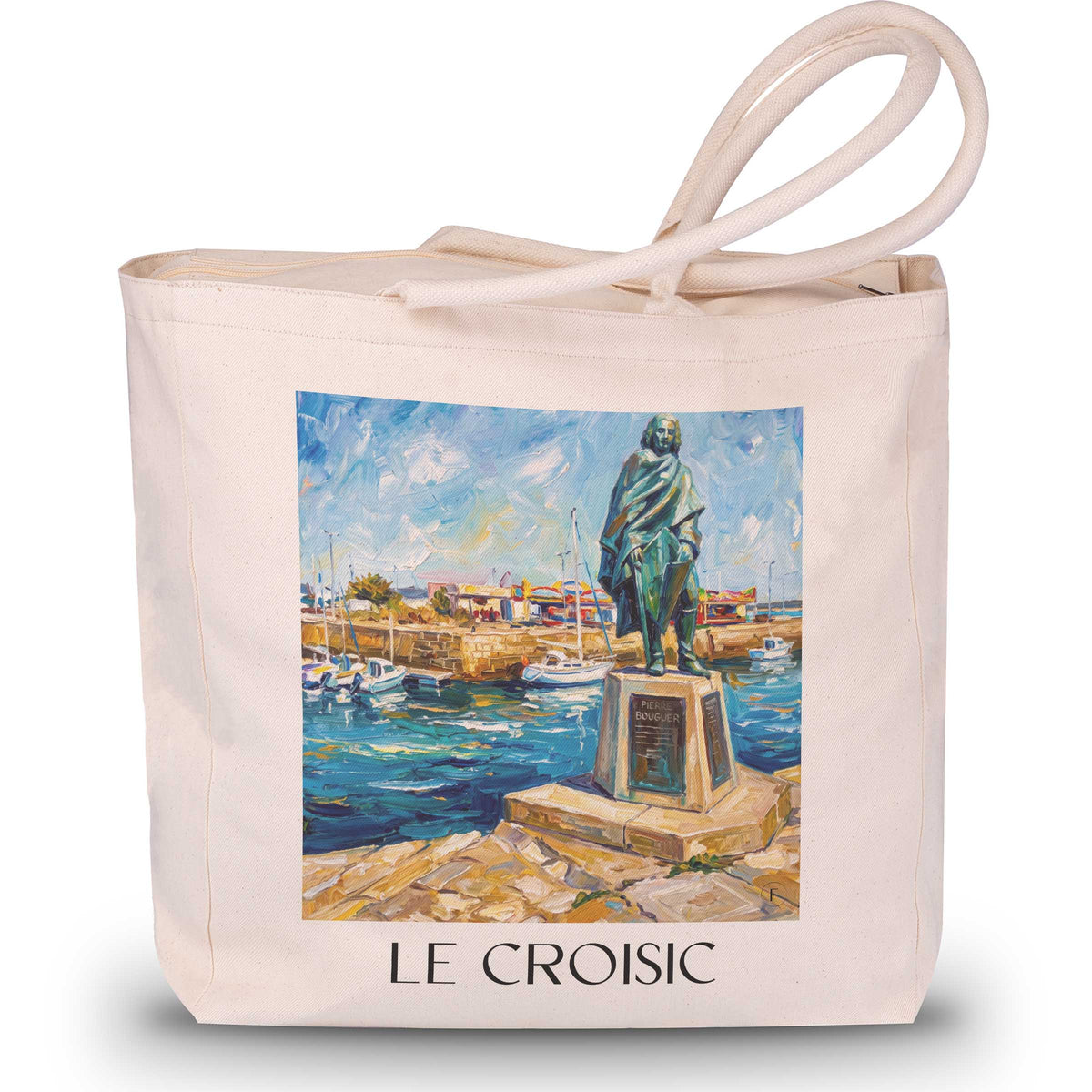 Le Croisic Shopping Tasche - Presqu'île Guérandaise - Frankreich Tote Bag - Einkaufstasche im Ölgemälde Stil - favplace